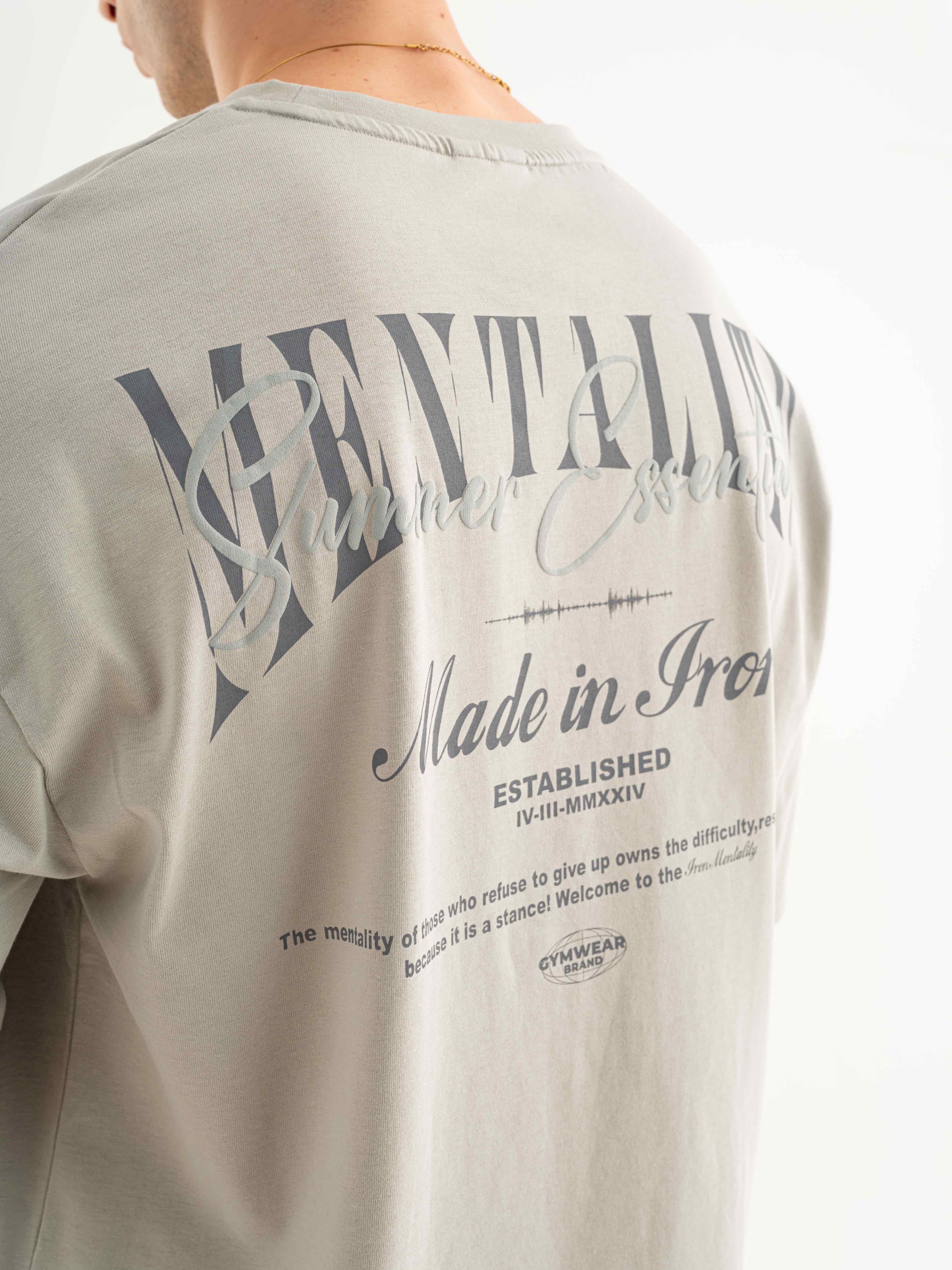 Mentality Oversize T-shirt - Boyalı Gri