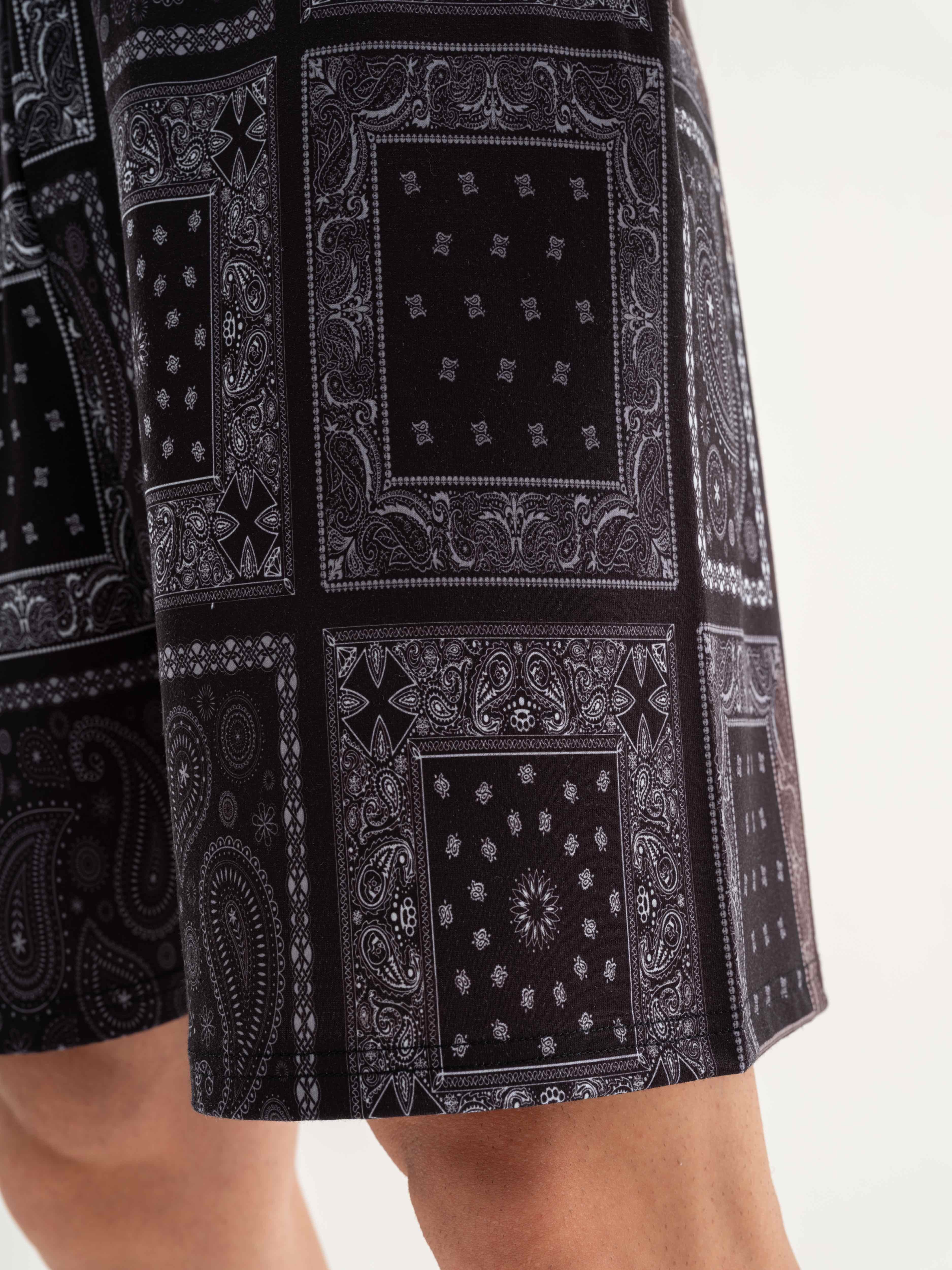 Bandana Oversize Short - Paisley Siyah