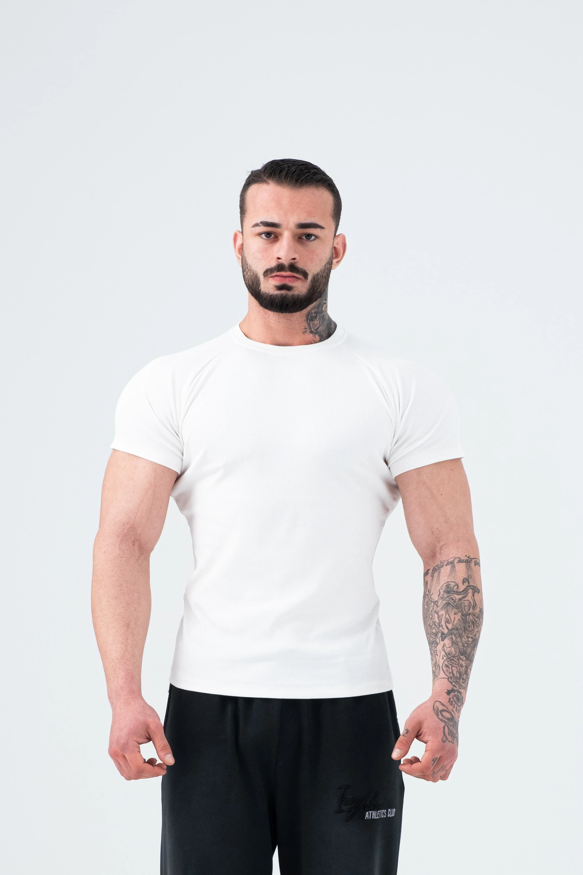 Ribbed Muscle-Fit T-Shirt - Ekru