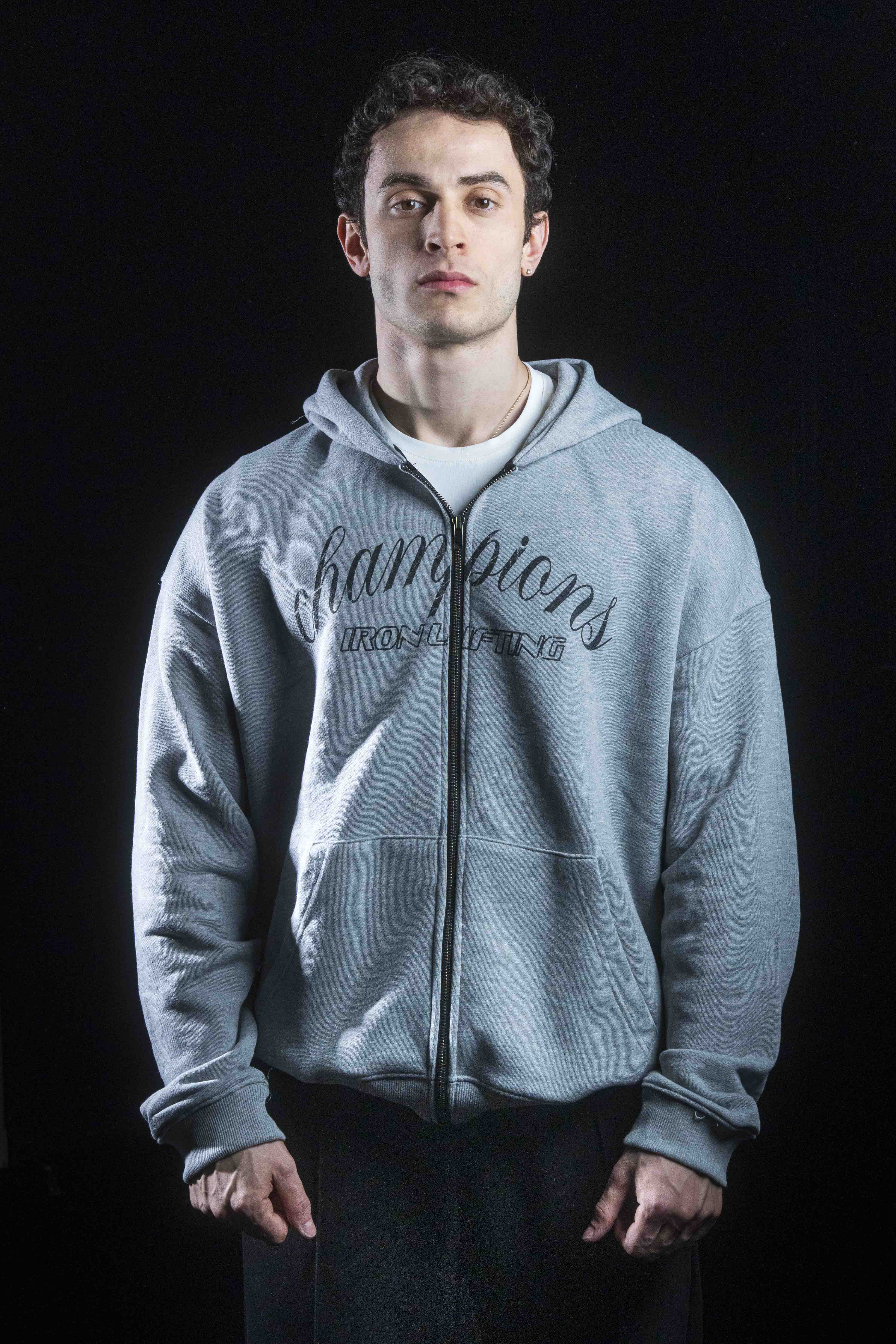 Champion's Zip Hoodie - Gri Melanj