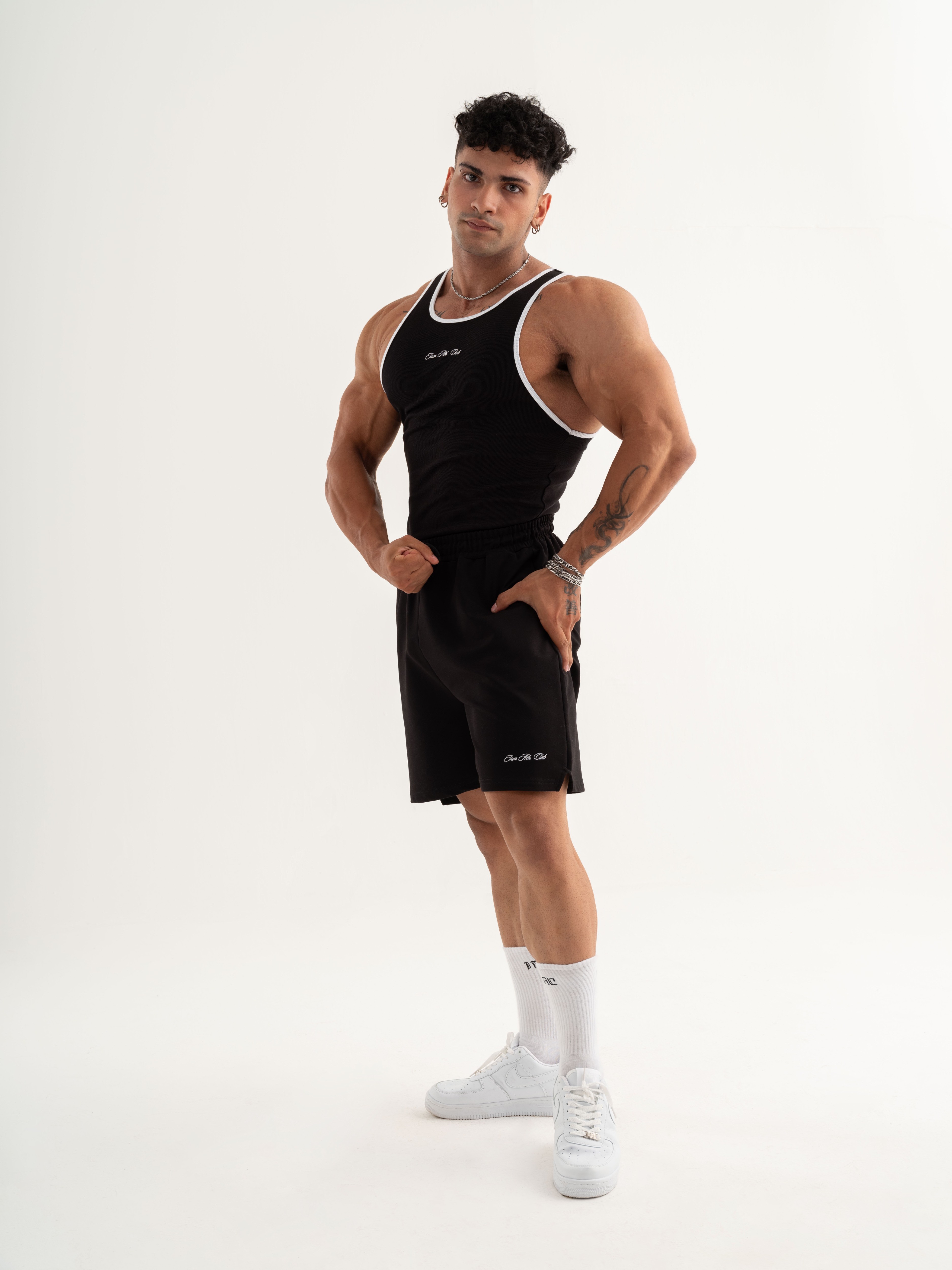 Retro Fitilli Atlet - Siyah