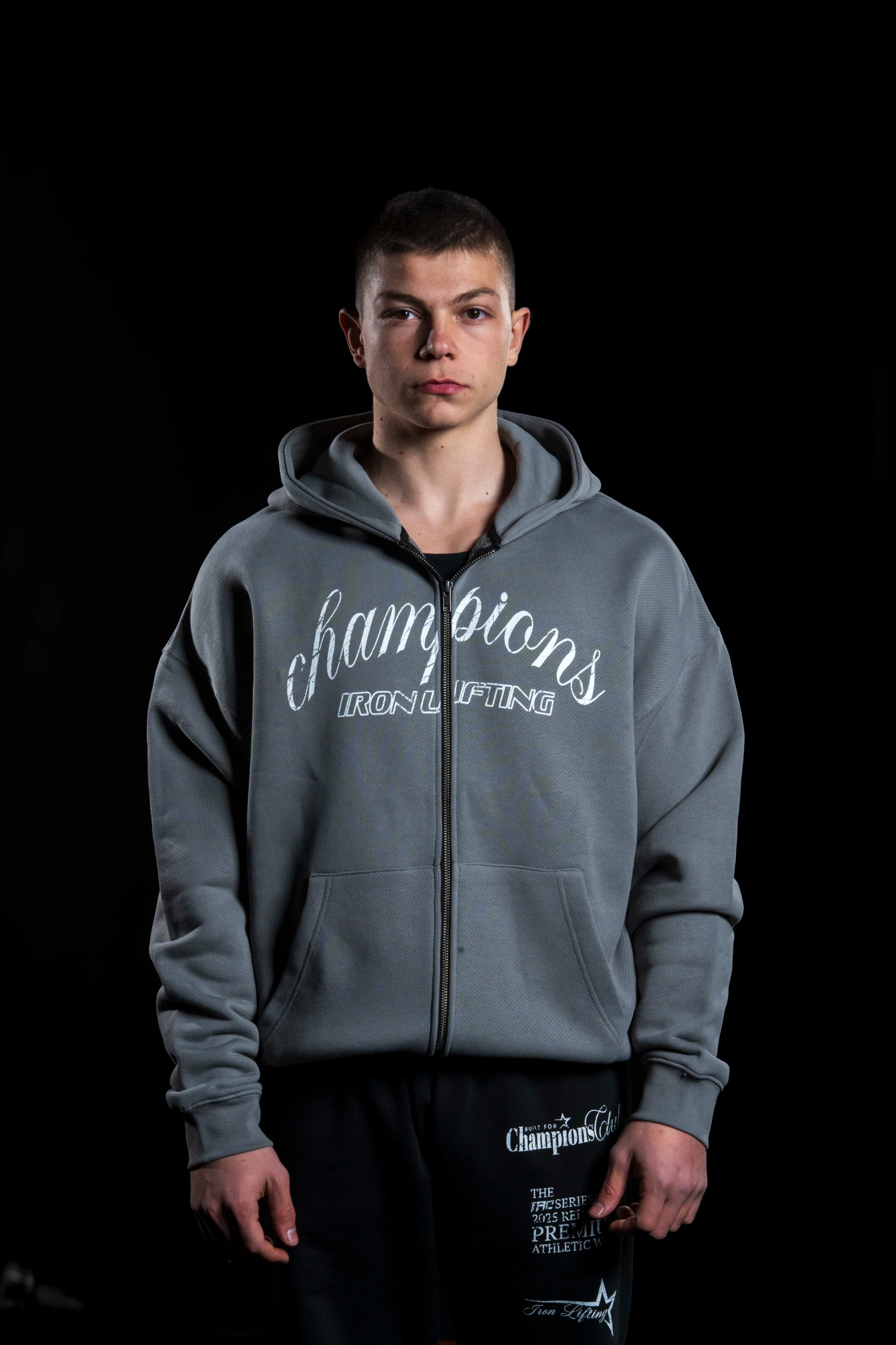 Champion's Zip Hoodie - Koyu Gri