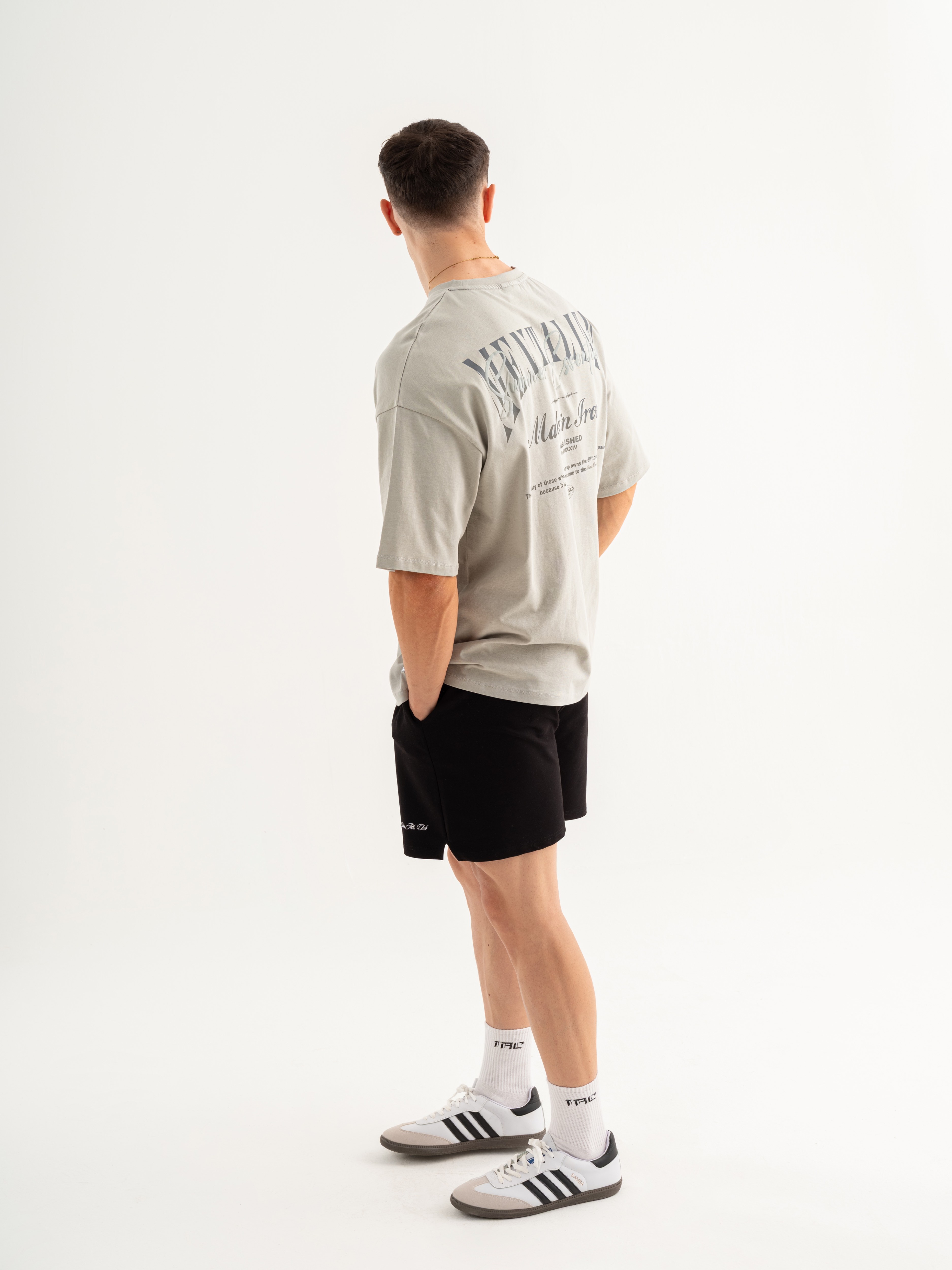 Mentality Oversize T-shirt - Boyalı Gri