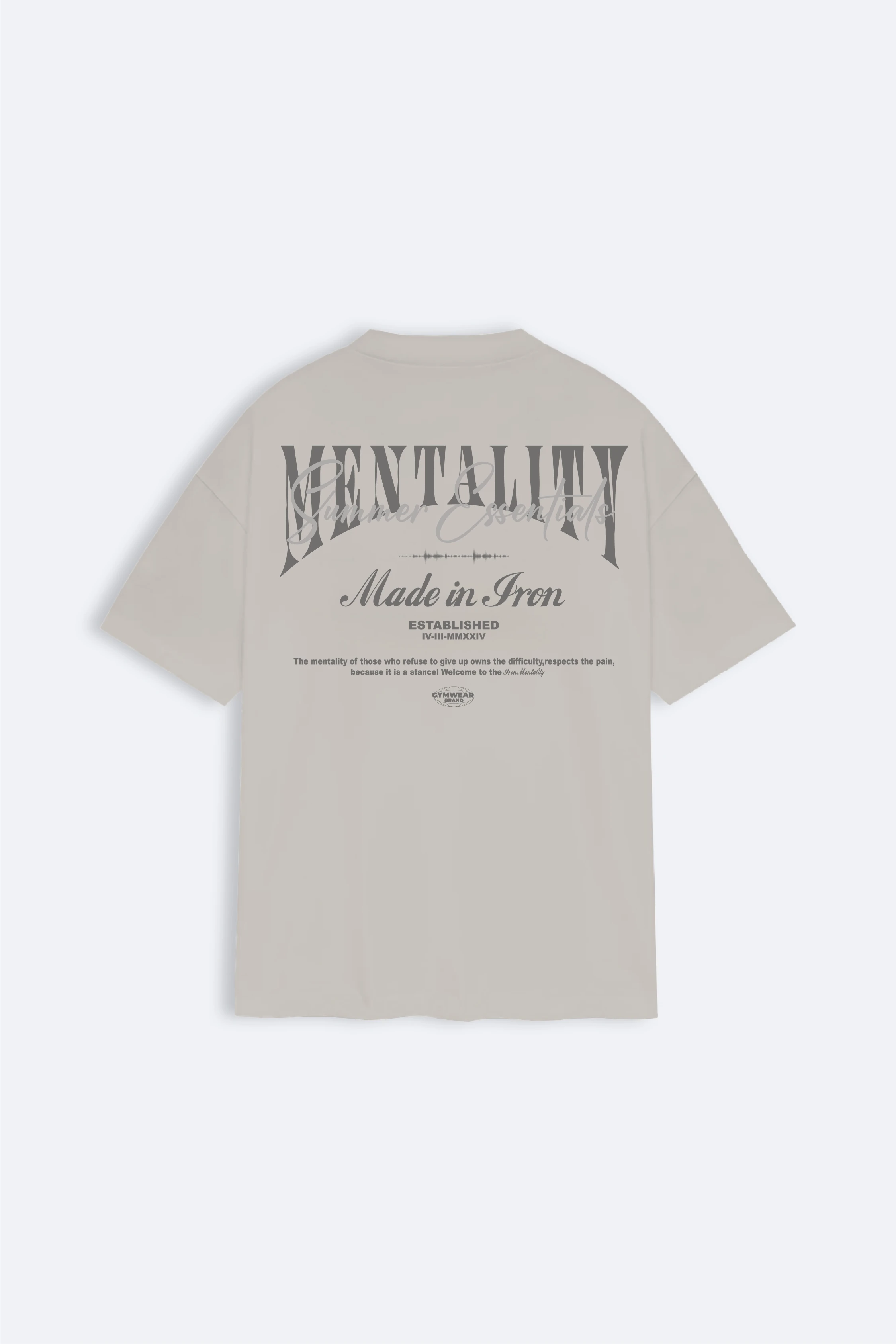 Mentality Oversize T-shirt - Boyalı Gri