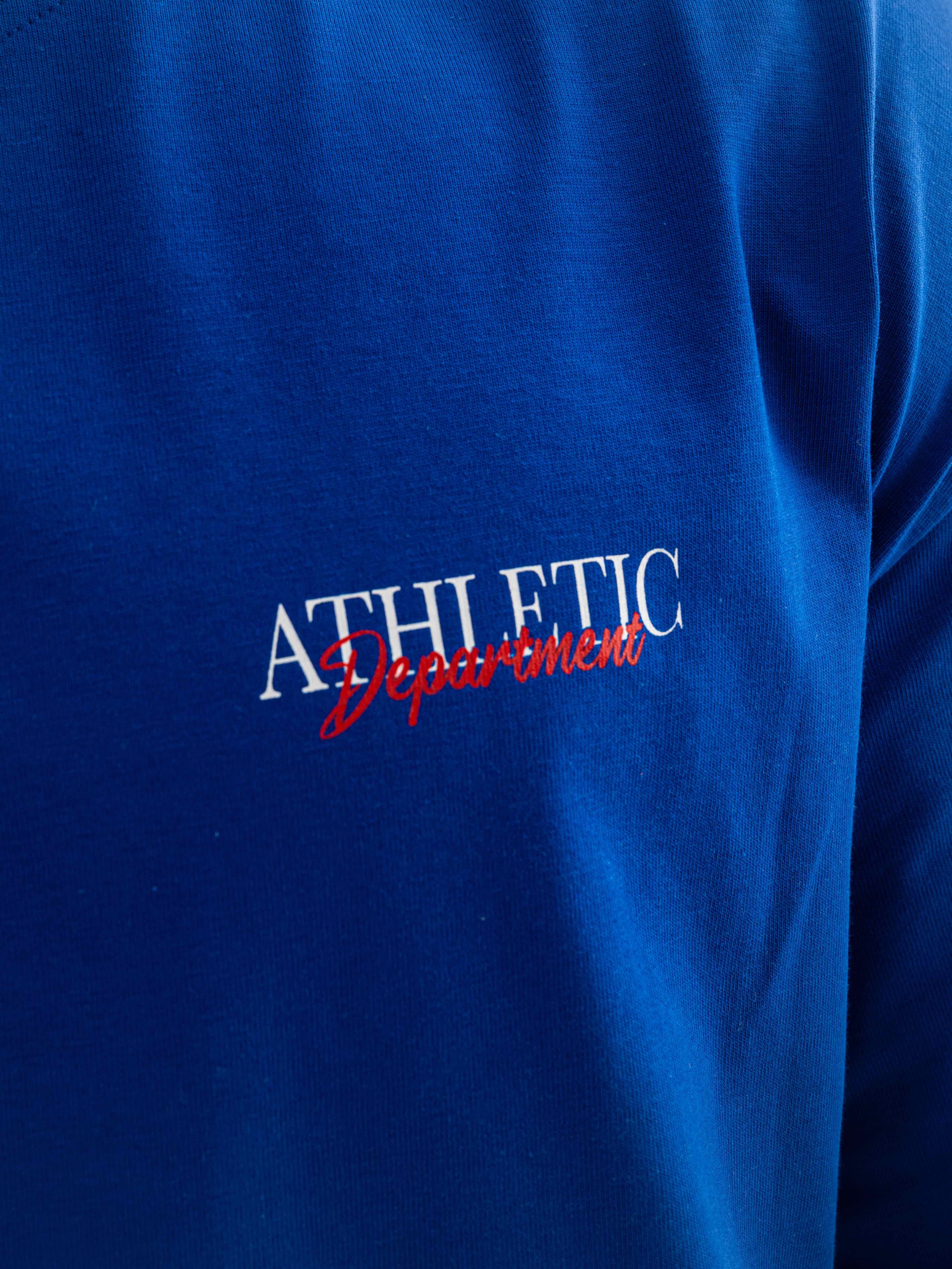 Athletic Department Oversize T-shirt - Lapis Mavi