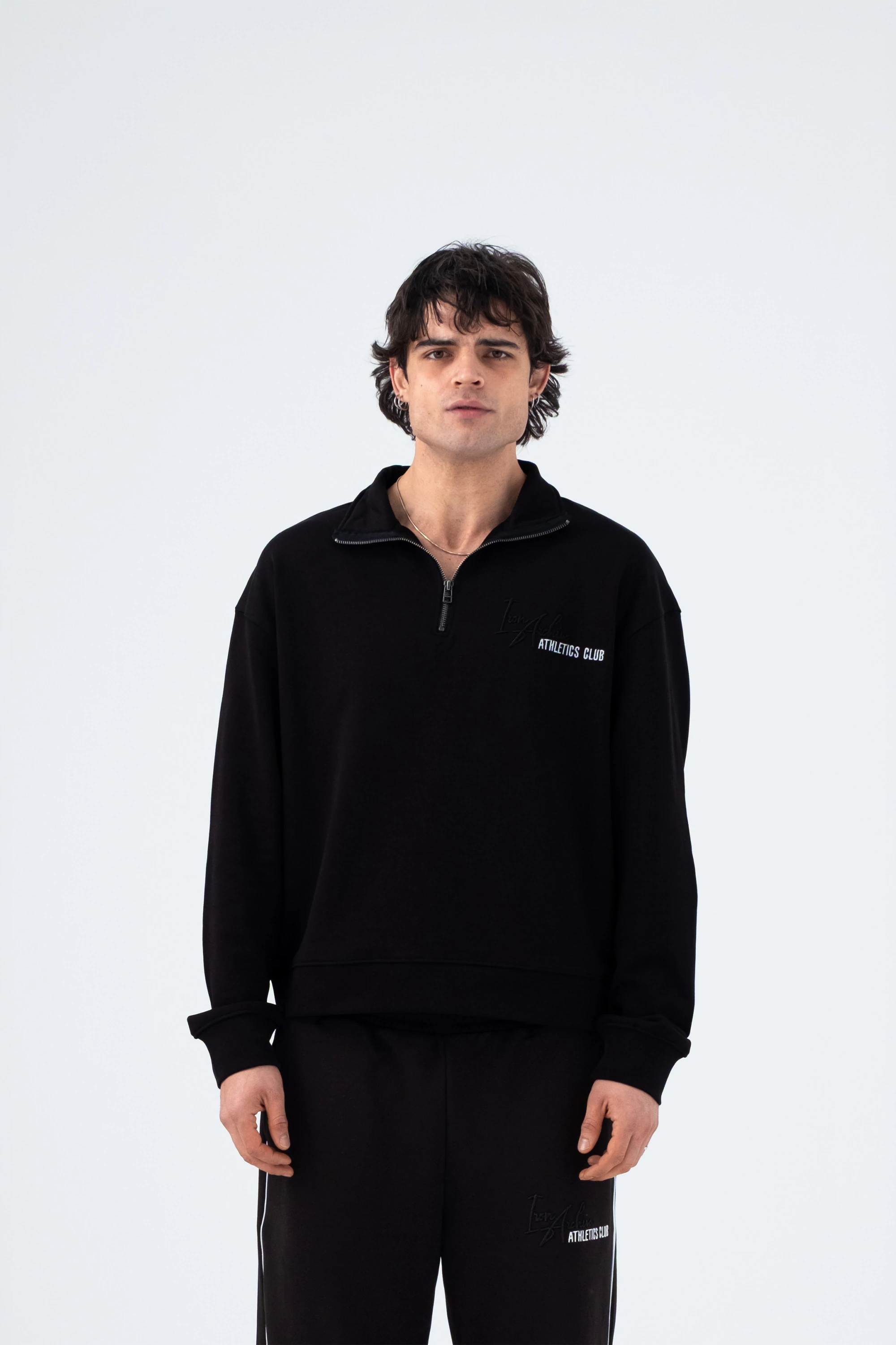 Half Zip Heavyweight Sweat - Siyah