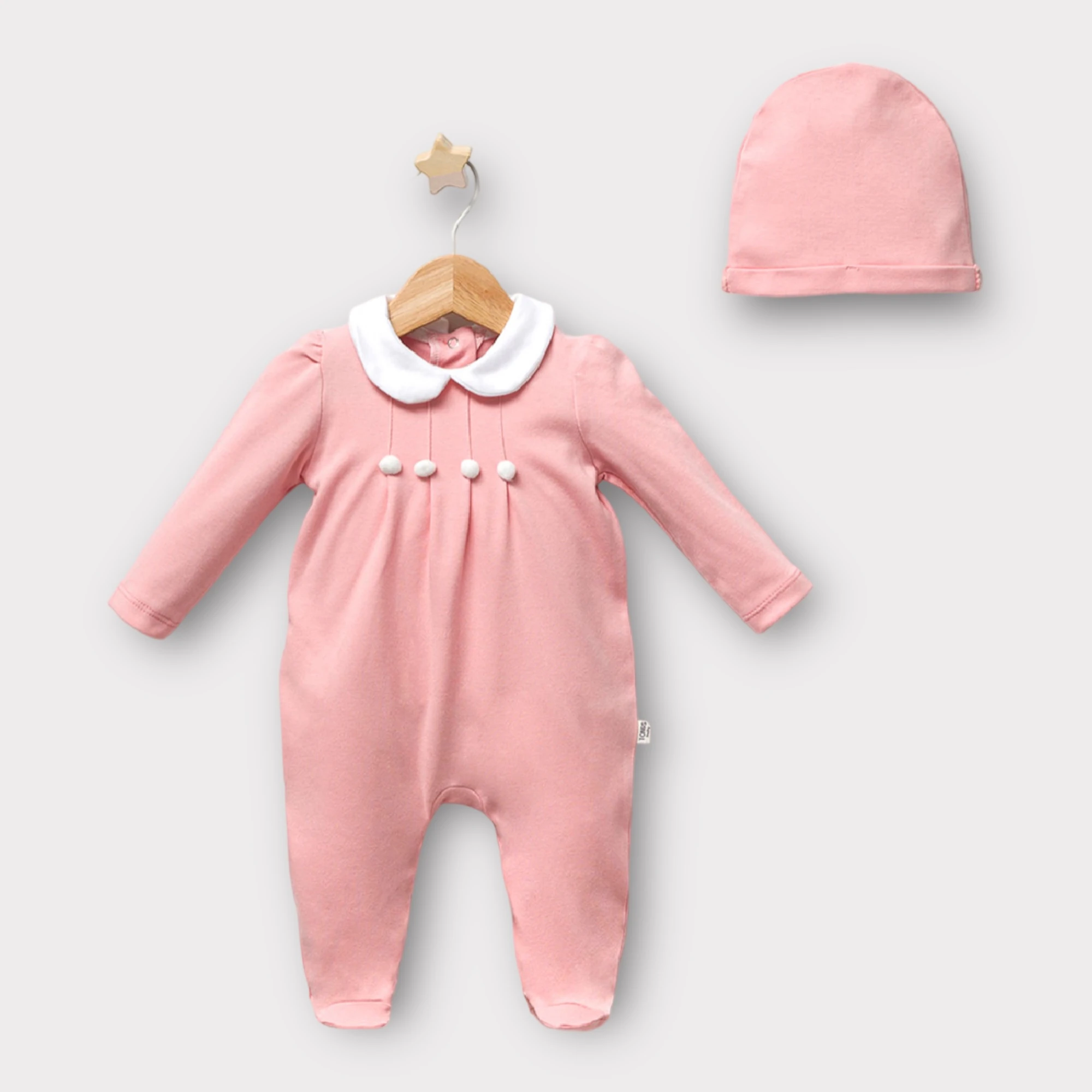 3-6 Ay Kız Bebek %100 Pamuklu Tulum