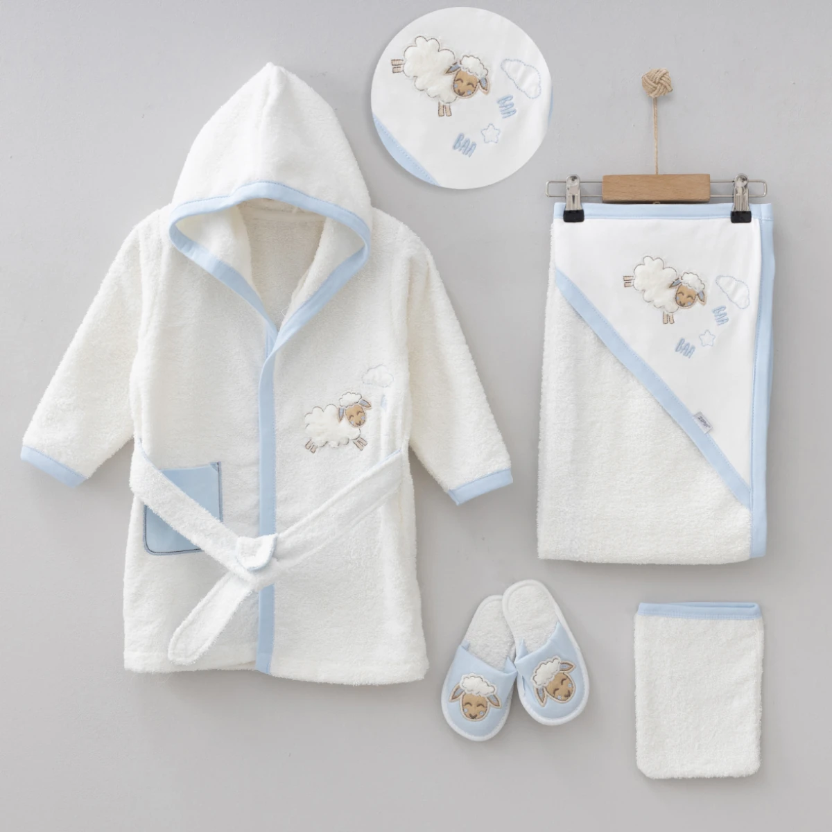 Unısex 0-12 Ay Kuzulu Bornoz Seti