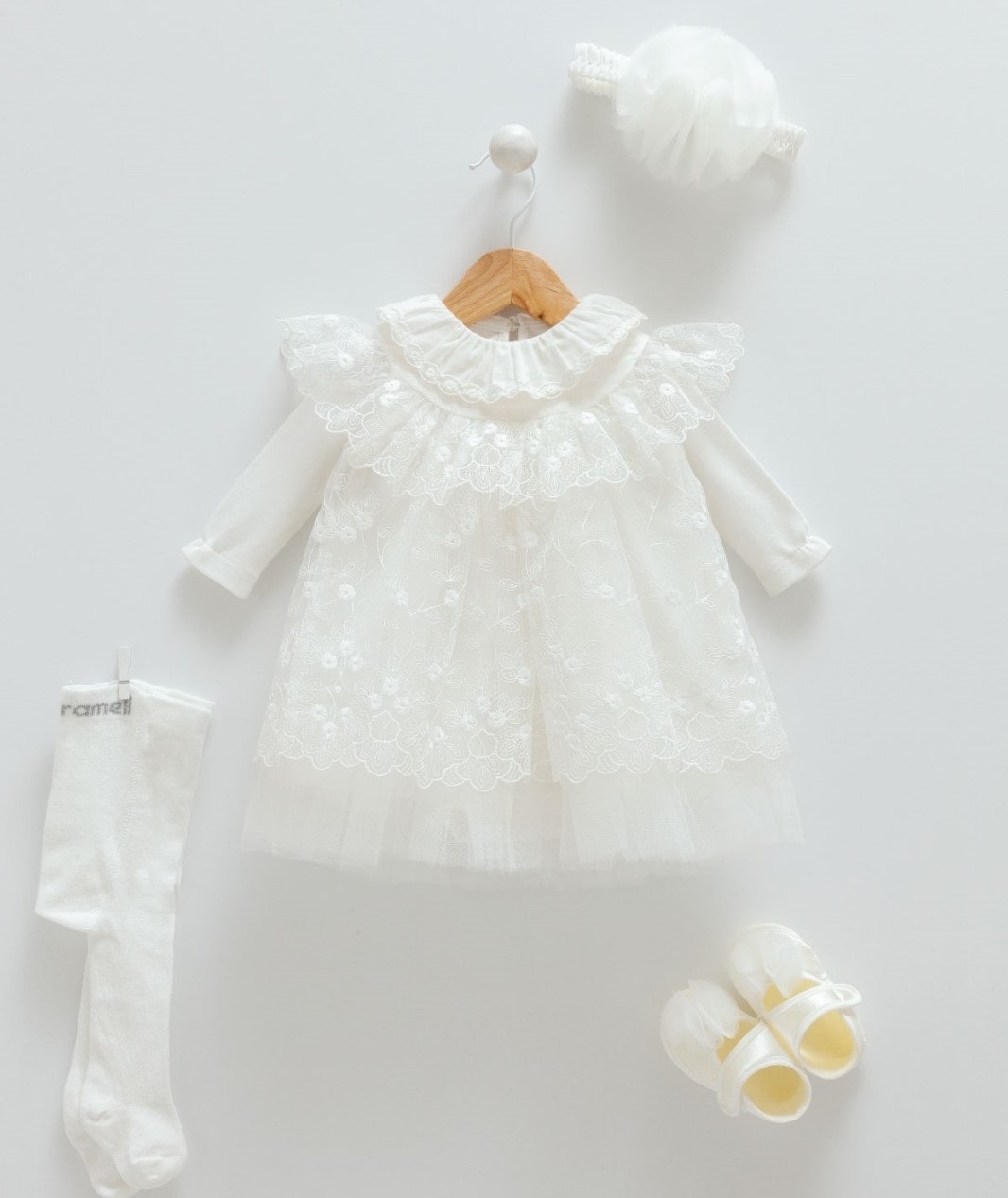 Caramell Baby Kız Bebek Badyli  Dantelli Lady Mevlit Seti
