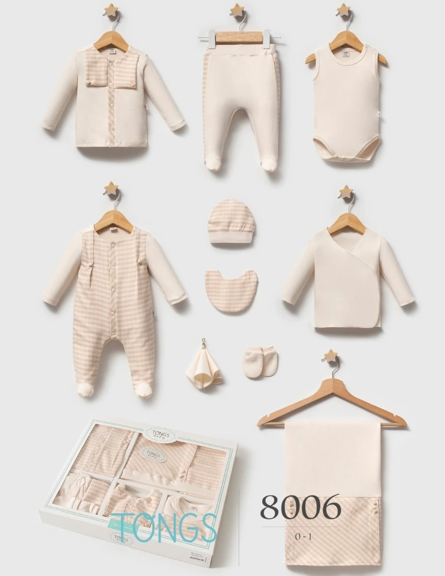 Erkek Bebek Ekose 10'Lu Kutulu Hastane Çıkış Ve Yenidoğan Set