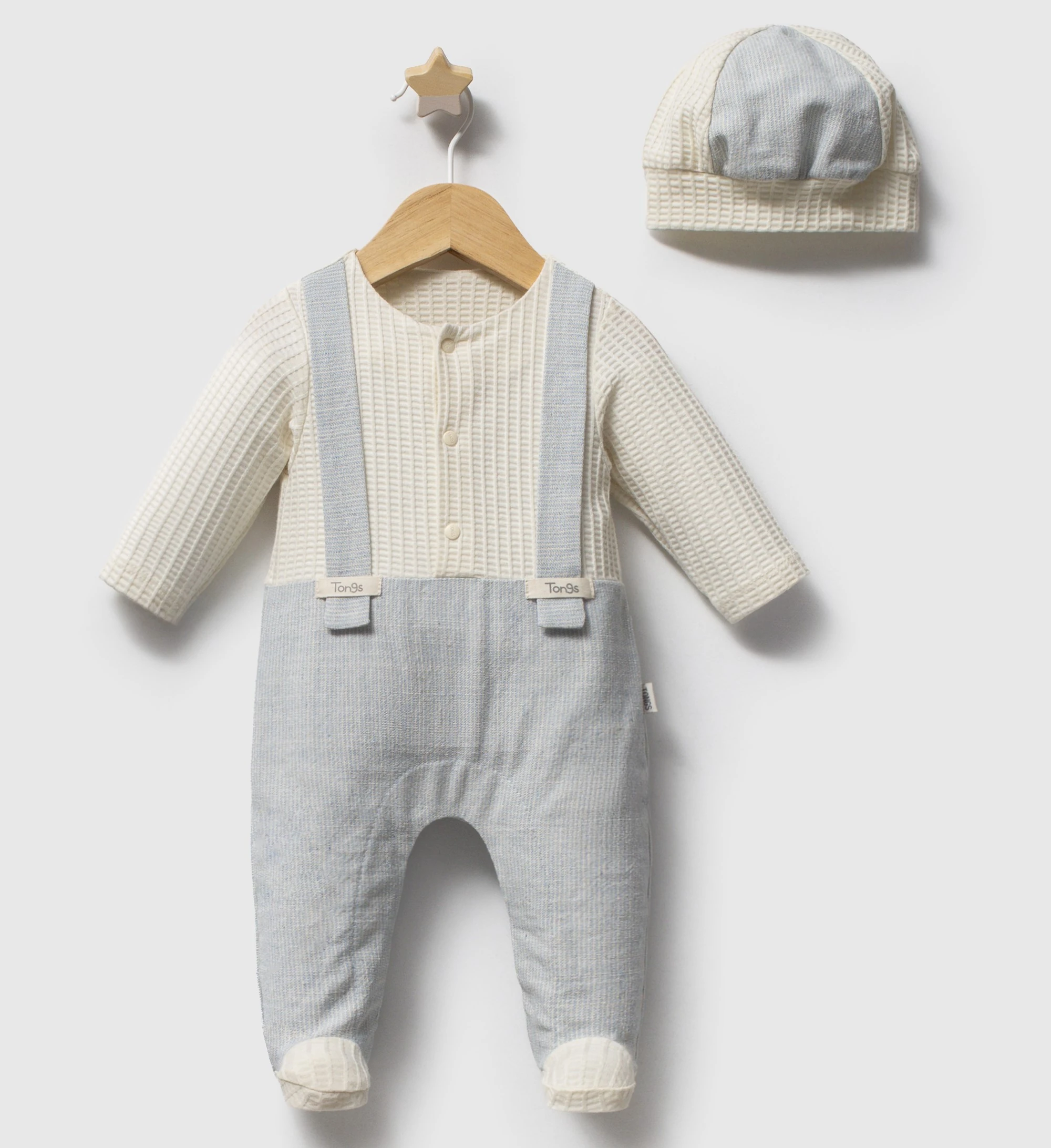 1-3-6 Ay Erkek Bebek Saılıng Soul Yelkenli Patikli Şapkalı Salopet Tulum