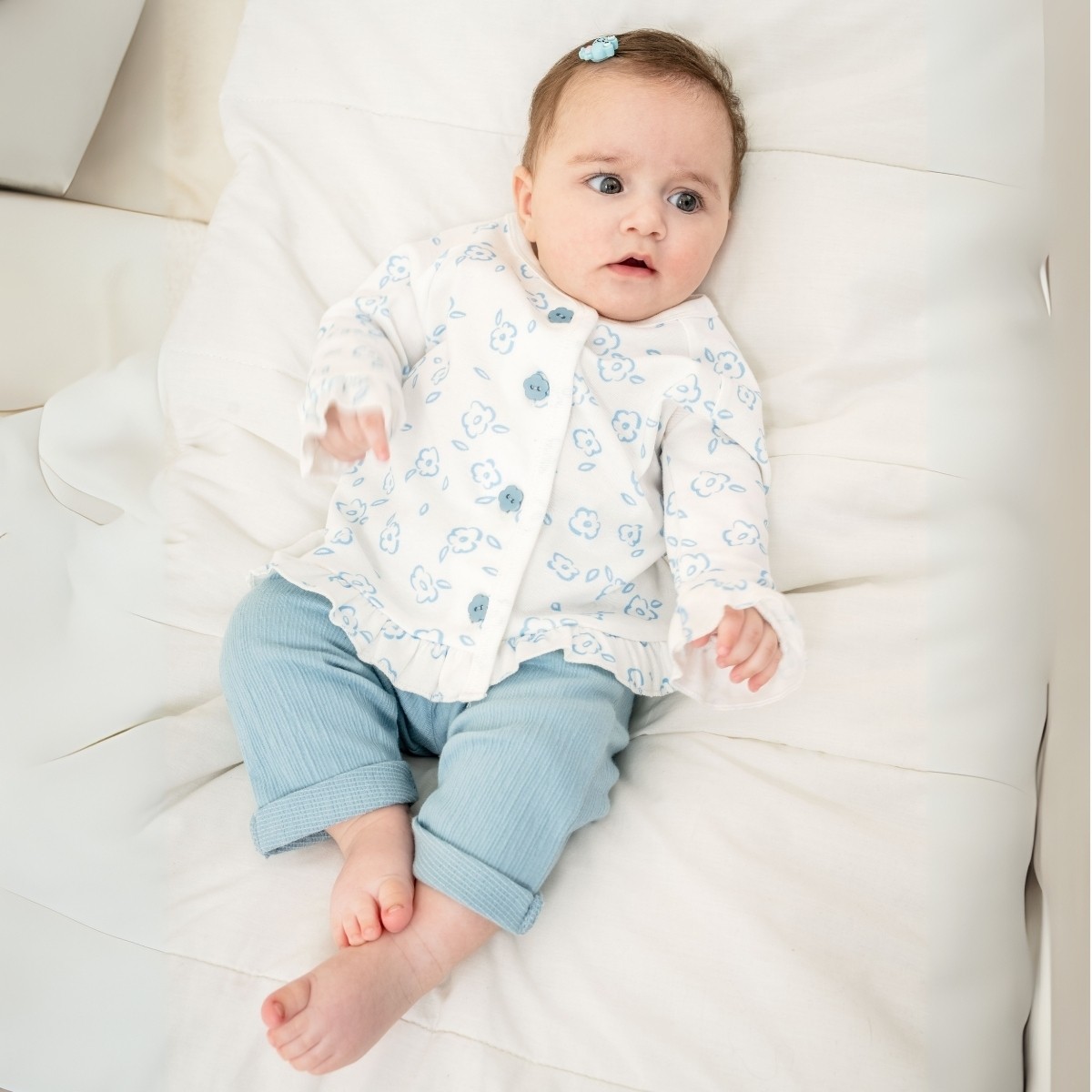  KIZ BEBEK 6-9-12-18 AY ÇİÇEK BASKILI TAKIM