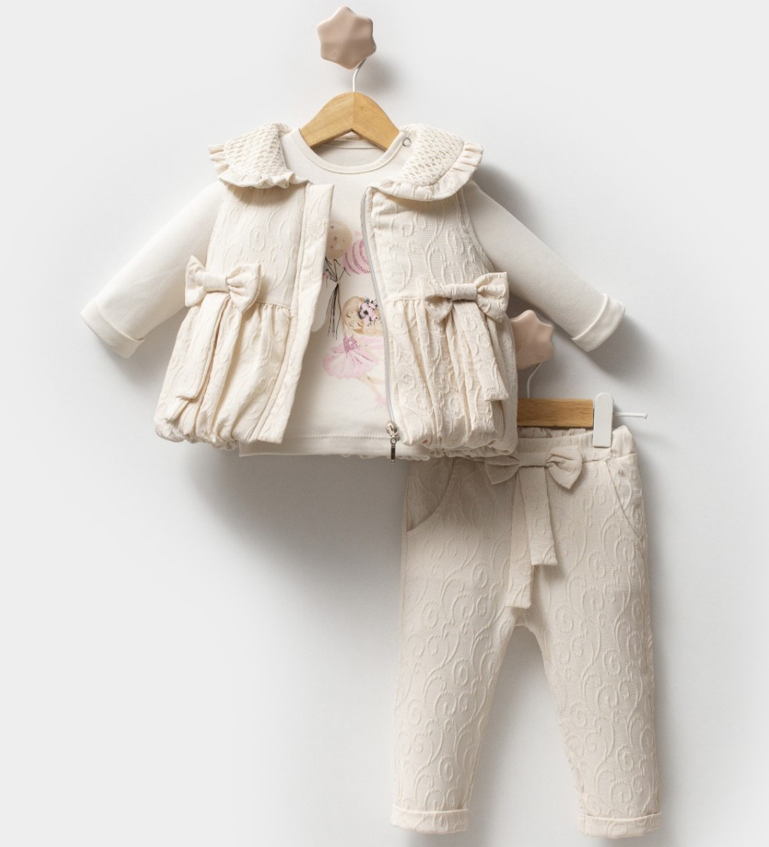KIZ BEBEK 9-12-18 AY FİYONKLU 3LÜ TAKIM