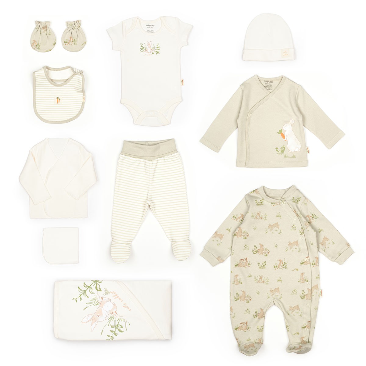  UNISEX 0-3 AY RABBIT 10LU SET