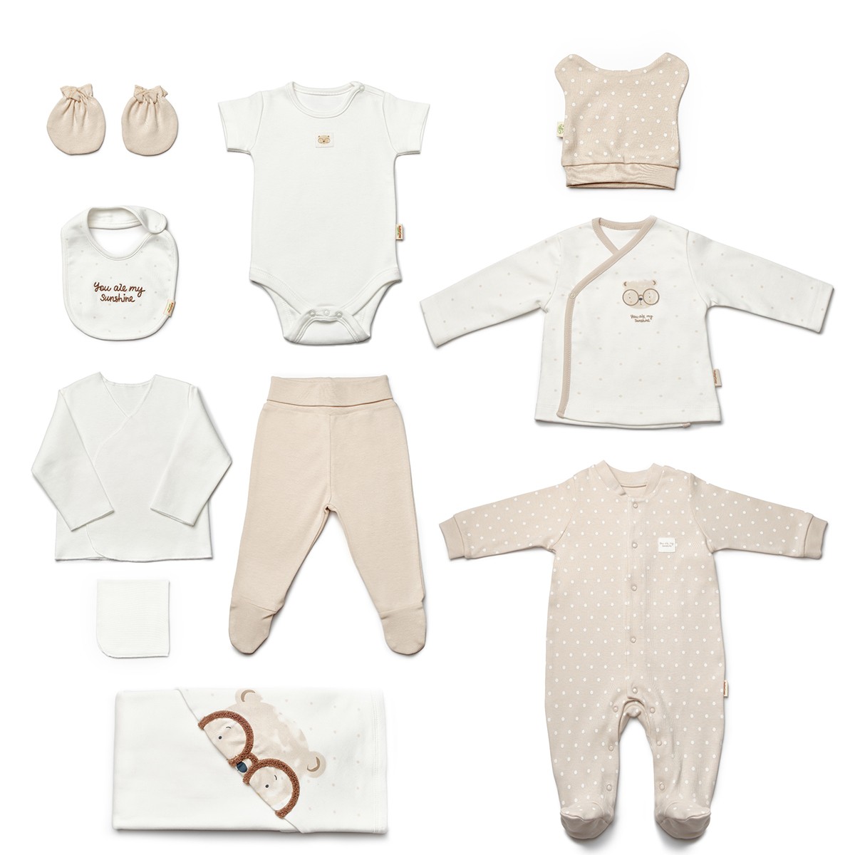 UNISEX 0-3 AY TEDDY 10LU SET