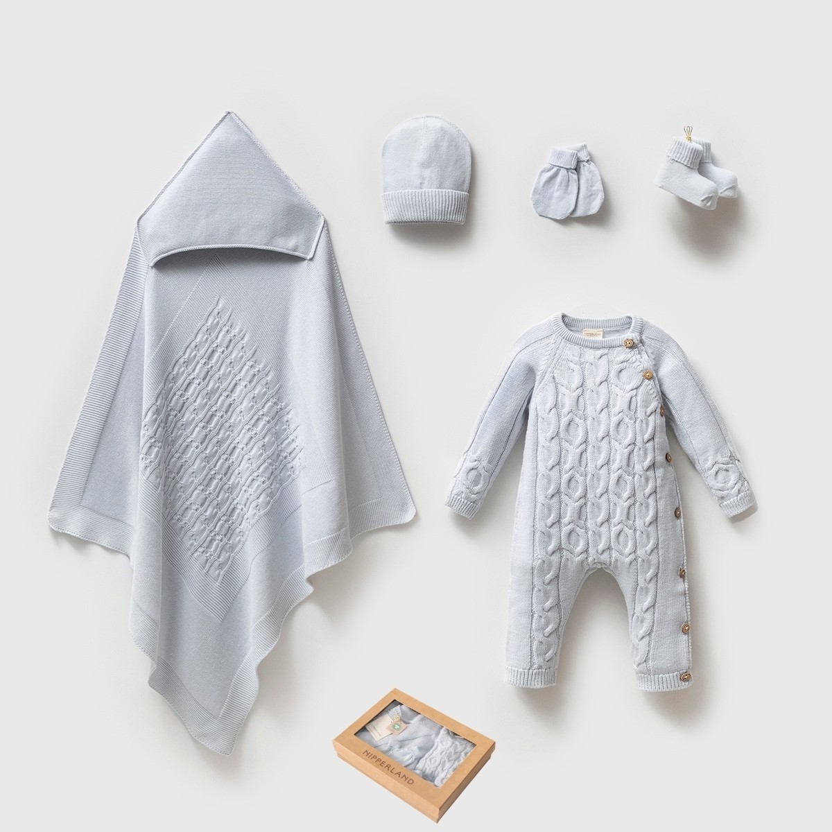 NİPPERLAND UNISEX 0-3 AY GOTS SERTİFİKALI KUNDAKLI 5Lİ SET - Bebe Mavi