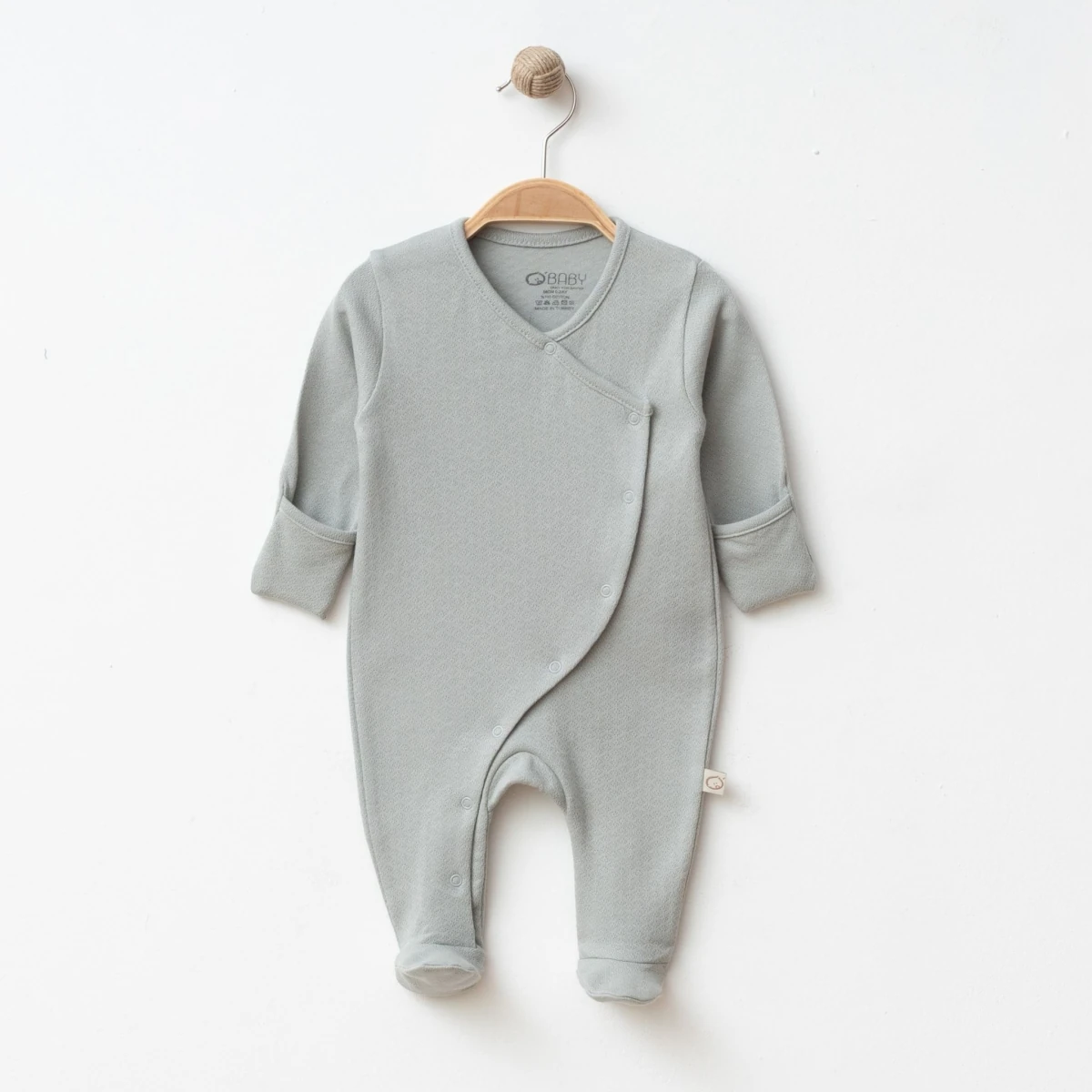 Jakarlı Kruvaze Erkek Bebek Pamuklu Tulum