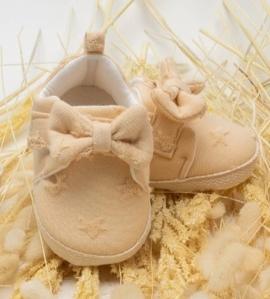 Kız Bebek 18-19 Numara Çiçek Desen Patik