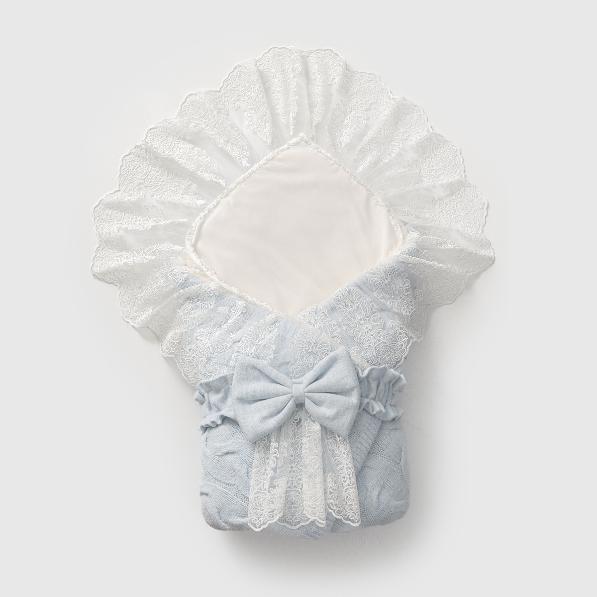 Nipperland Triko Tüllü Kundak Battaniye – 85x85 cm | Unisex | Mavi, Gri, Pembe, Bej, Krem