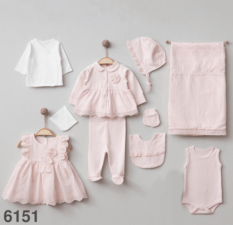 KIZ 0-3 AY İNCİLİ DOKUMA 10LU SET