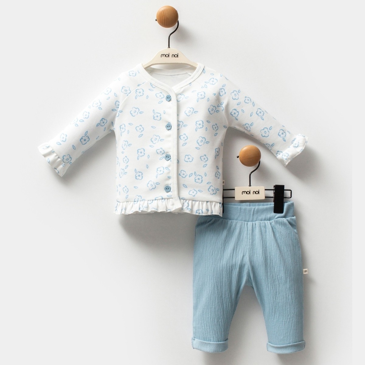  KIZ BEBEK 6-9-12-18 AY ÇİÇEK BASKILI TAKIM