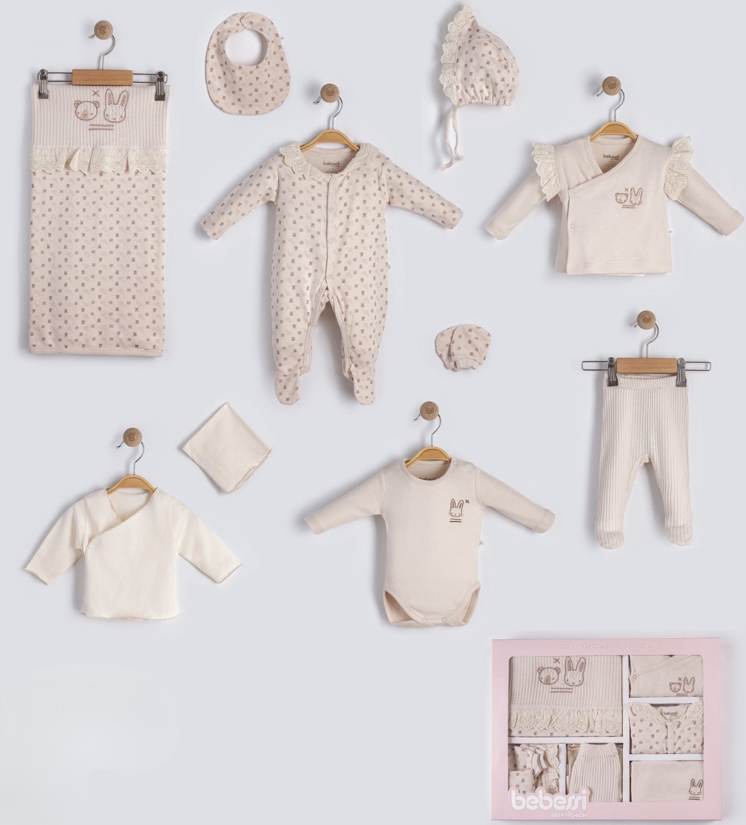 KIZ BEBEK 0-3 AY TAVŞANLI 10LU SET