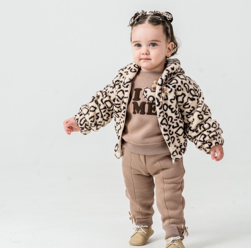 KIZ BEBEK 9-12-18 AY LEOPAR DESENLİ  3LÜ TAKIM