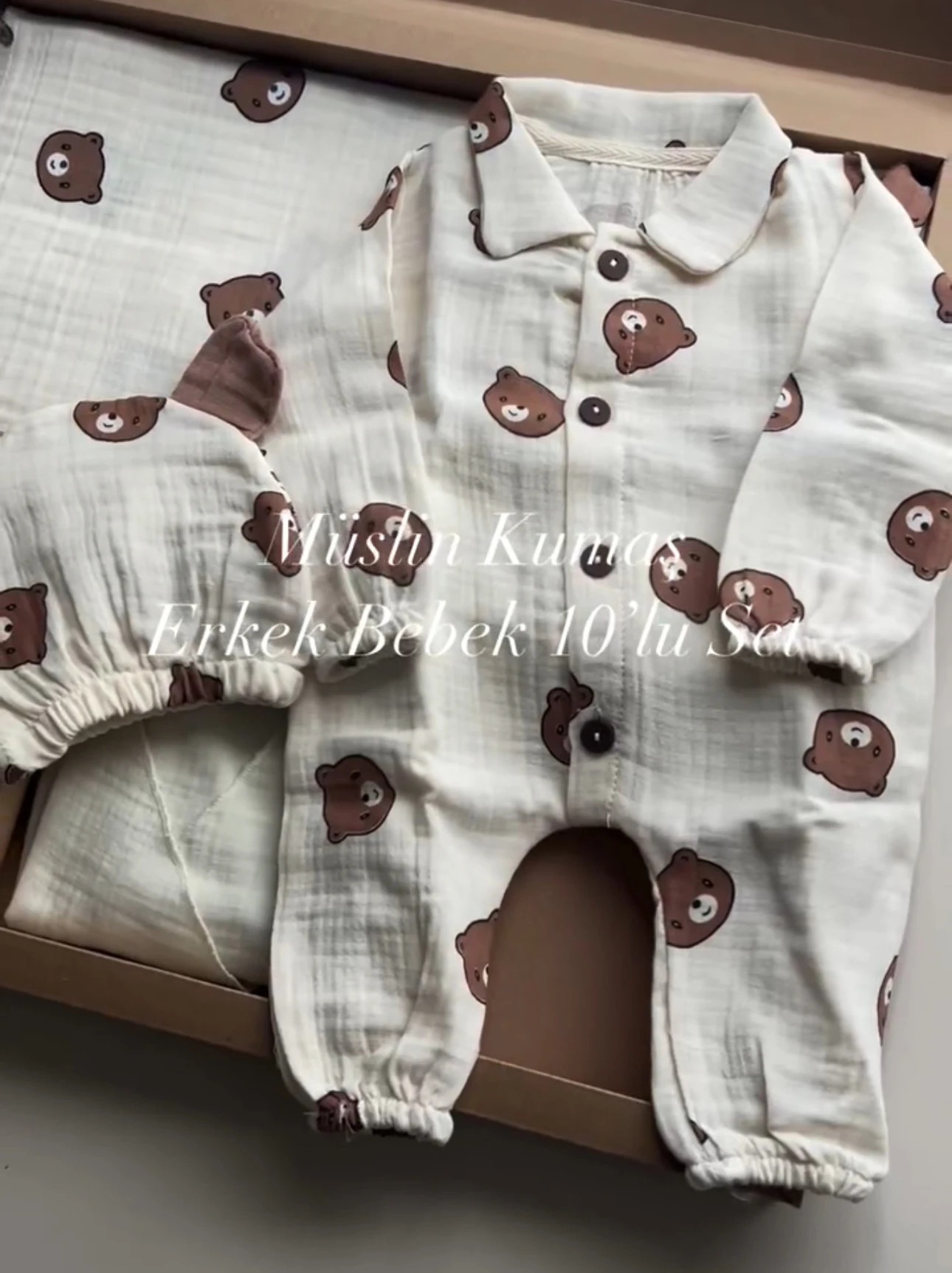 ERKEK BEBEK 0-3 AY AYICIKLI MÜSLİN 10LU SET