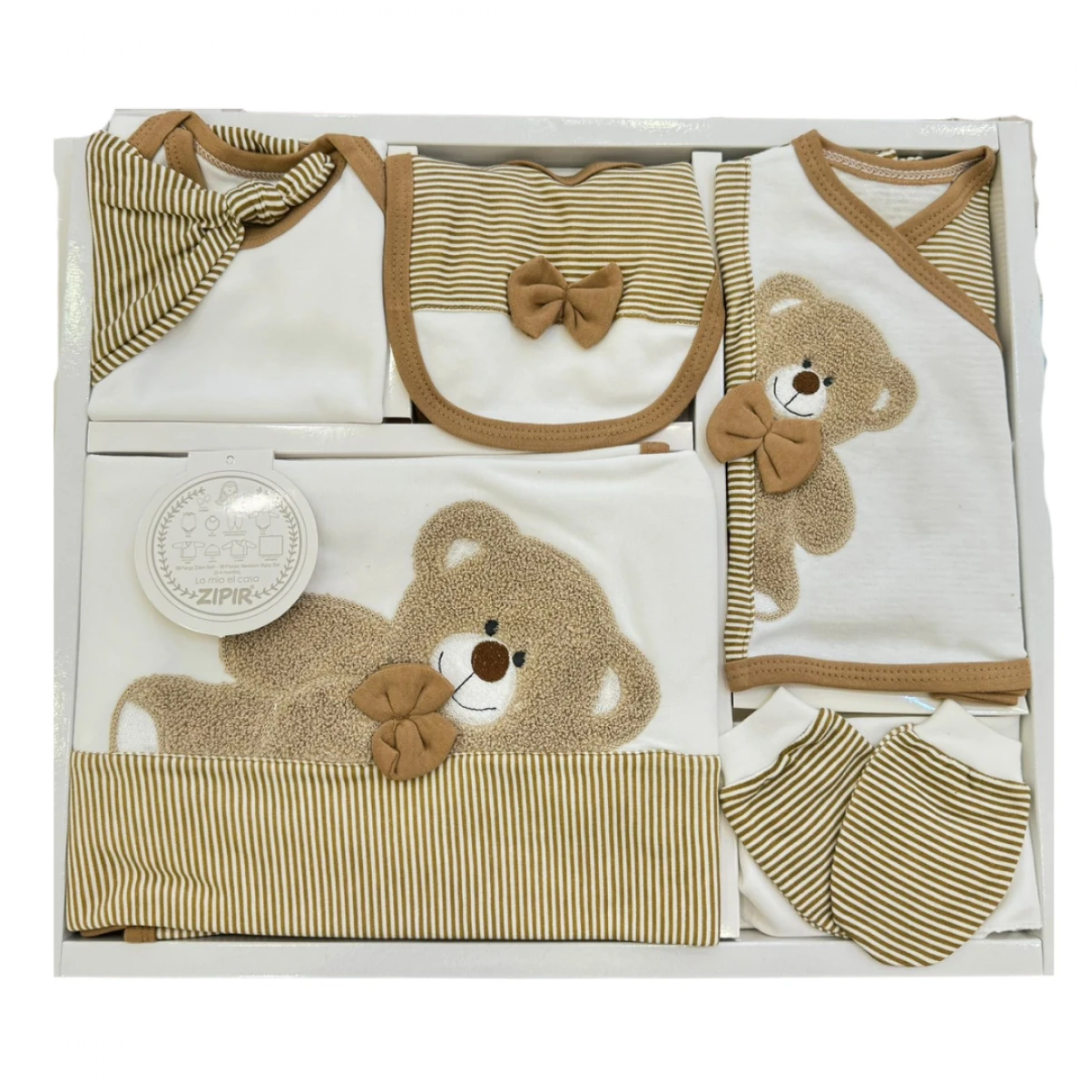 Erkek Bebek 0-3 Ay Süzene Ayıcıklı 10Lu Hastane Çıkış Seti