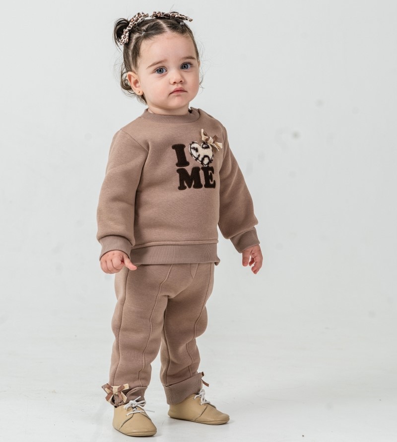 KIZ BEBEK 9-12-18 AY LEOPAR DESENLİ  3LÜ TAKIM