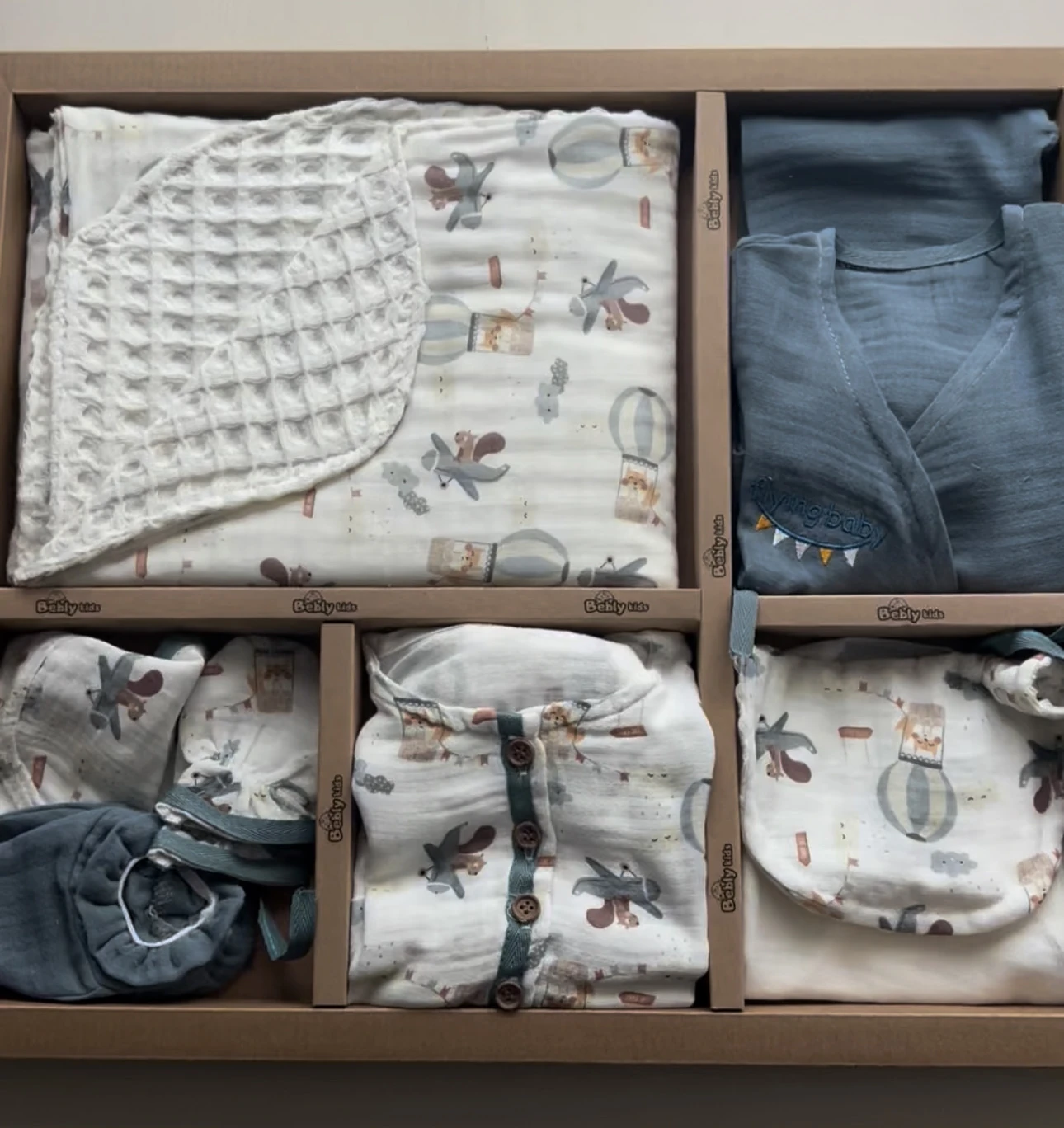 ERKEK BEBEK 0-3 AY FİGÜRLÜ MÜSLİN 10LU SET