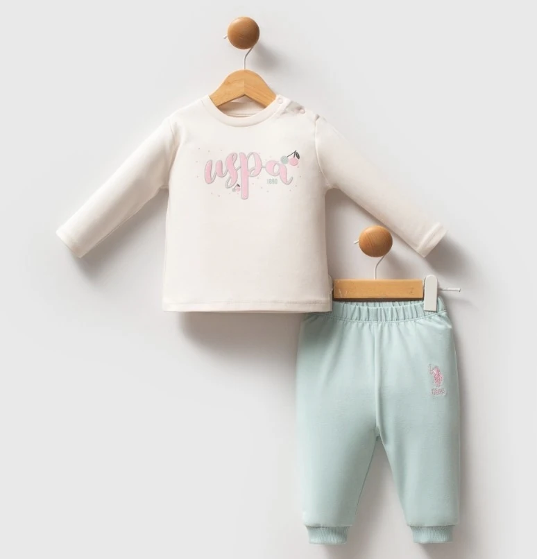 U.S POLO Kız Bebek 6-9-12-18-24-36 A 3Lü Takım