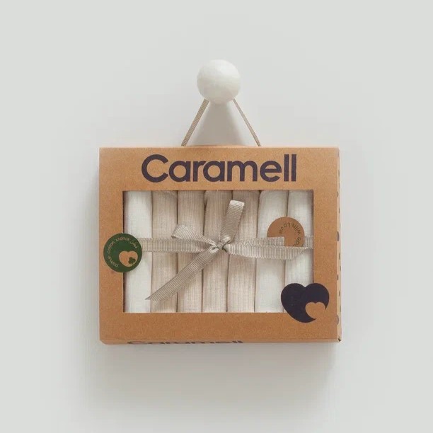 Caramell Unısex Kraft Kutulu 7Li Mendil - Bej