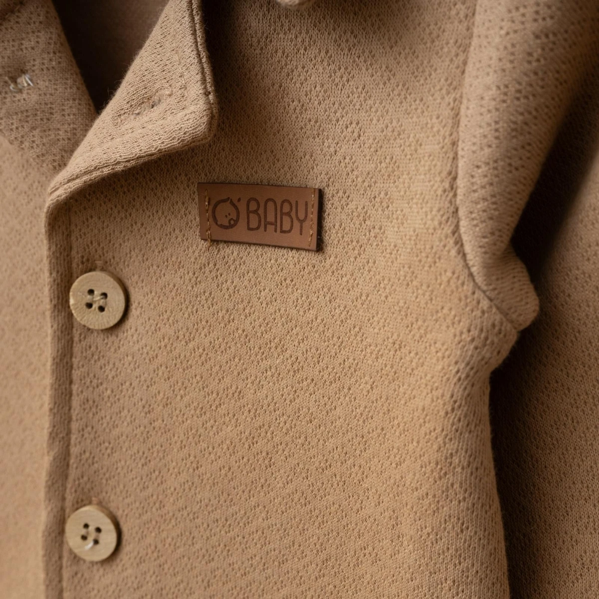 Erkek Bebek 0/3-3/6 Ay Pamuklu Jakarlı Yakalı Tulum