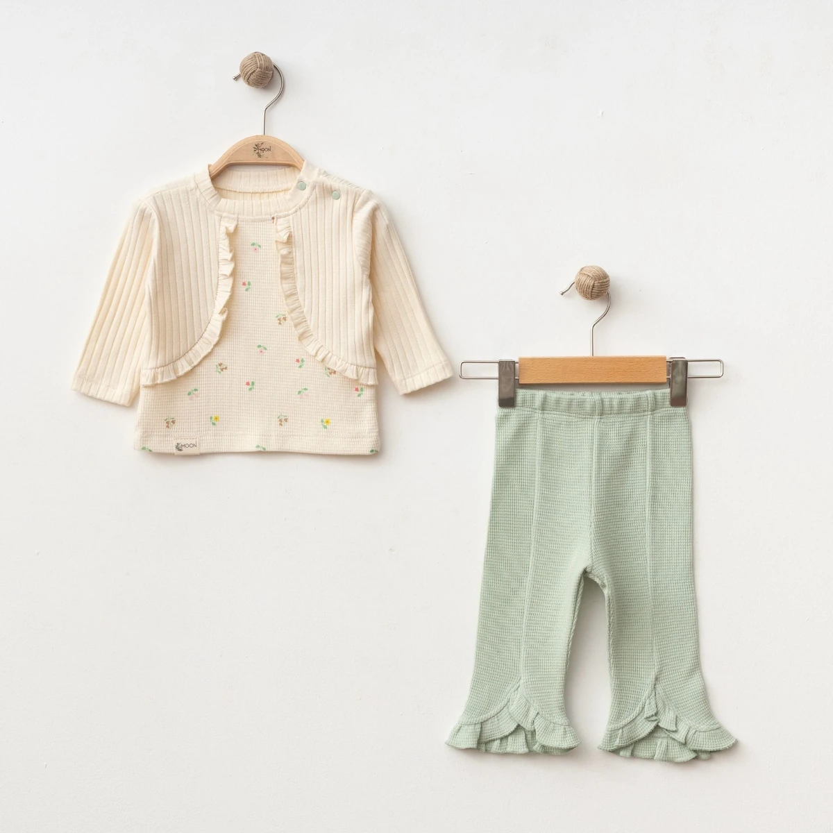 Kız Bebek 6-24 AY Flowers Bolerolu İspanyol Paça 2Lİ Takım