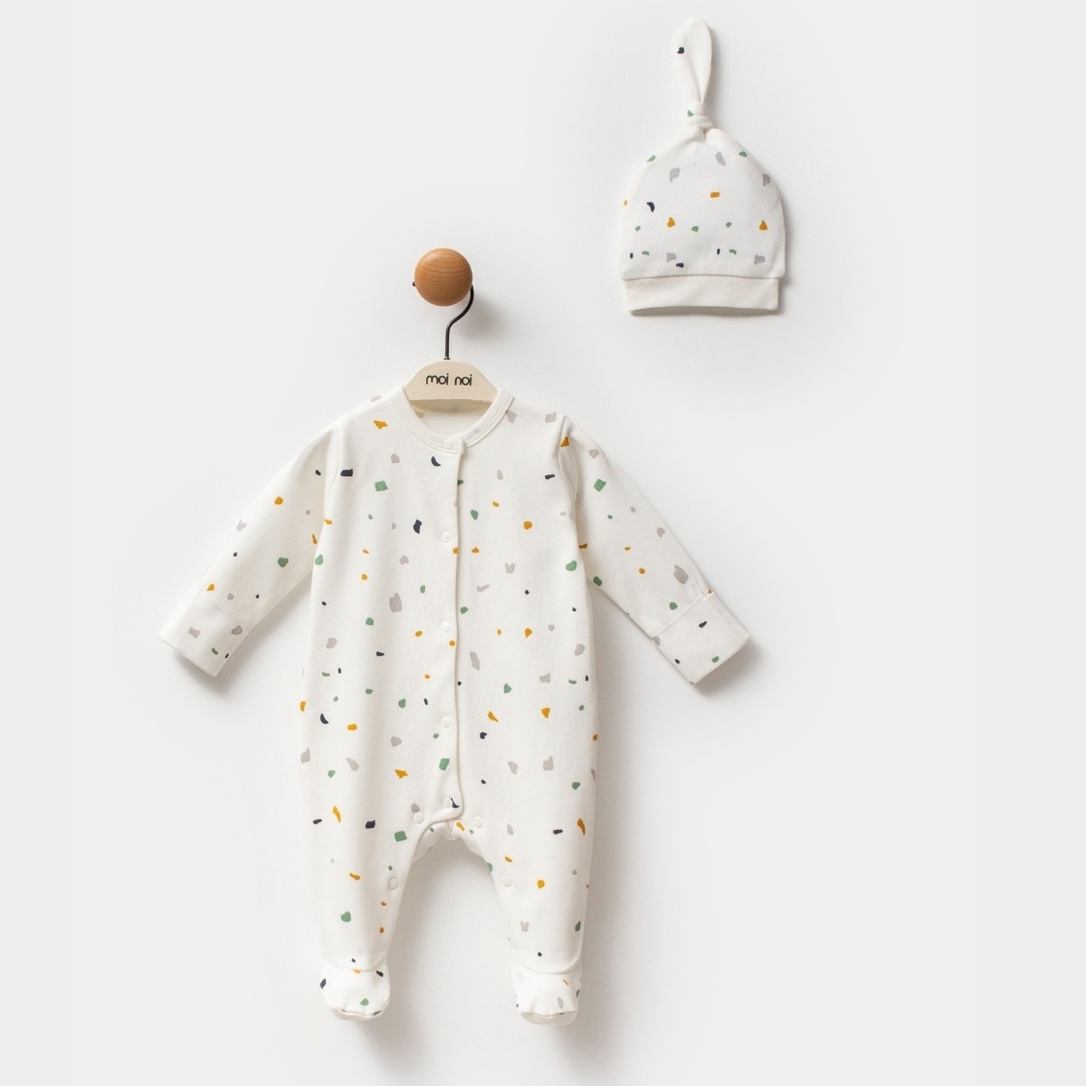 UNISEX 0/3-3/6-6/9 AY ŞAPKALI PAMUKLU TULUM