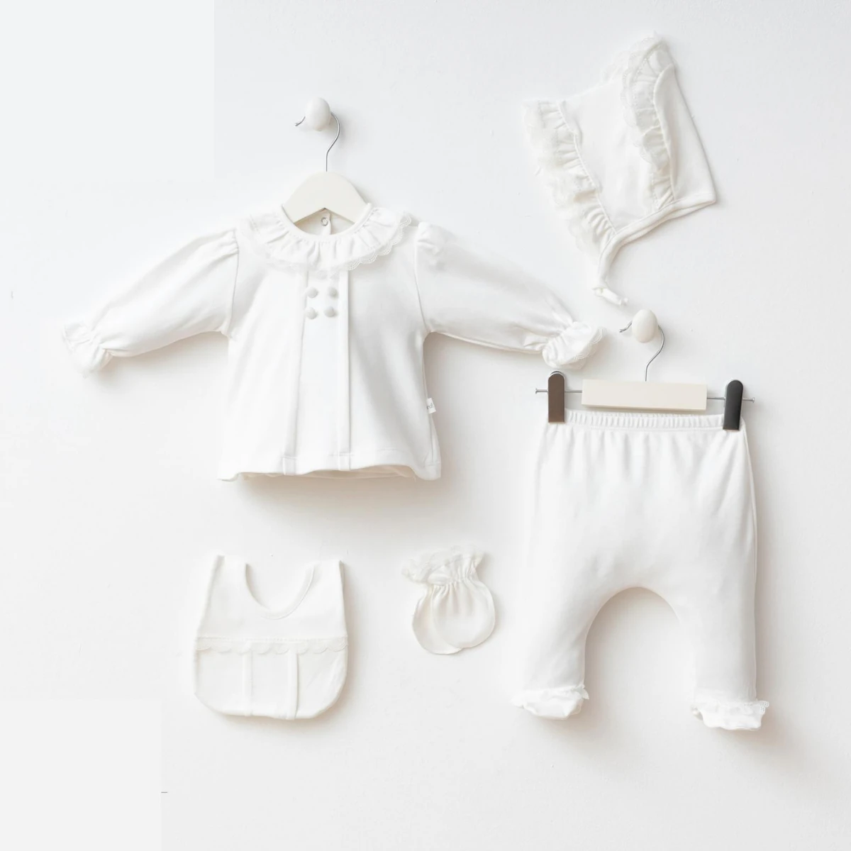 Kız Bebek 0-3 Ay ELEGANT 5Li Hastane Çıkış Seti