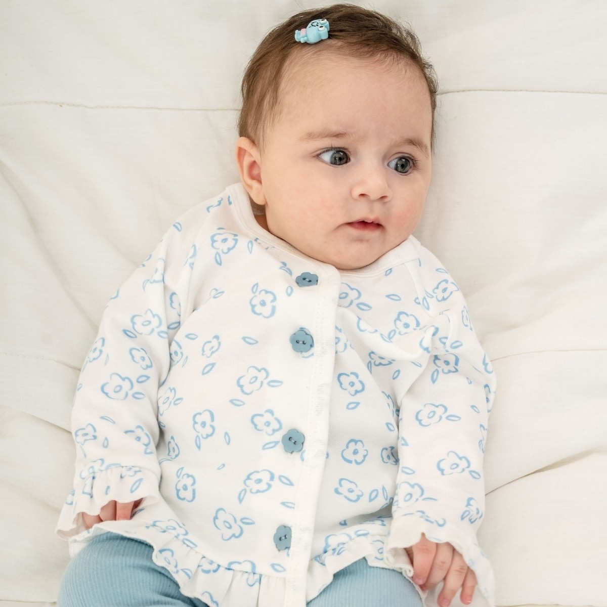  KIZ BEBEK 6-9-12-18 AY ÇİÇEK BASKILI TAKIM