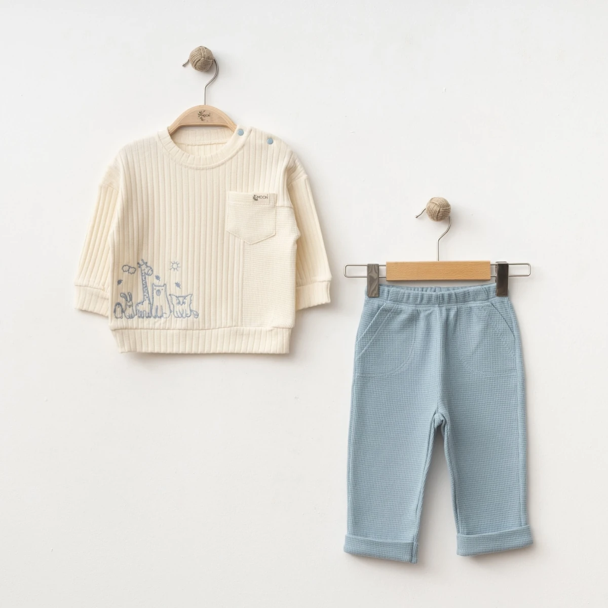 Erkek Bebek 6-24 Ay Safari 2Lİ Pamuklu Takım