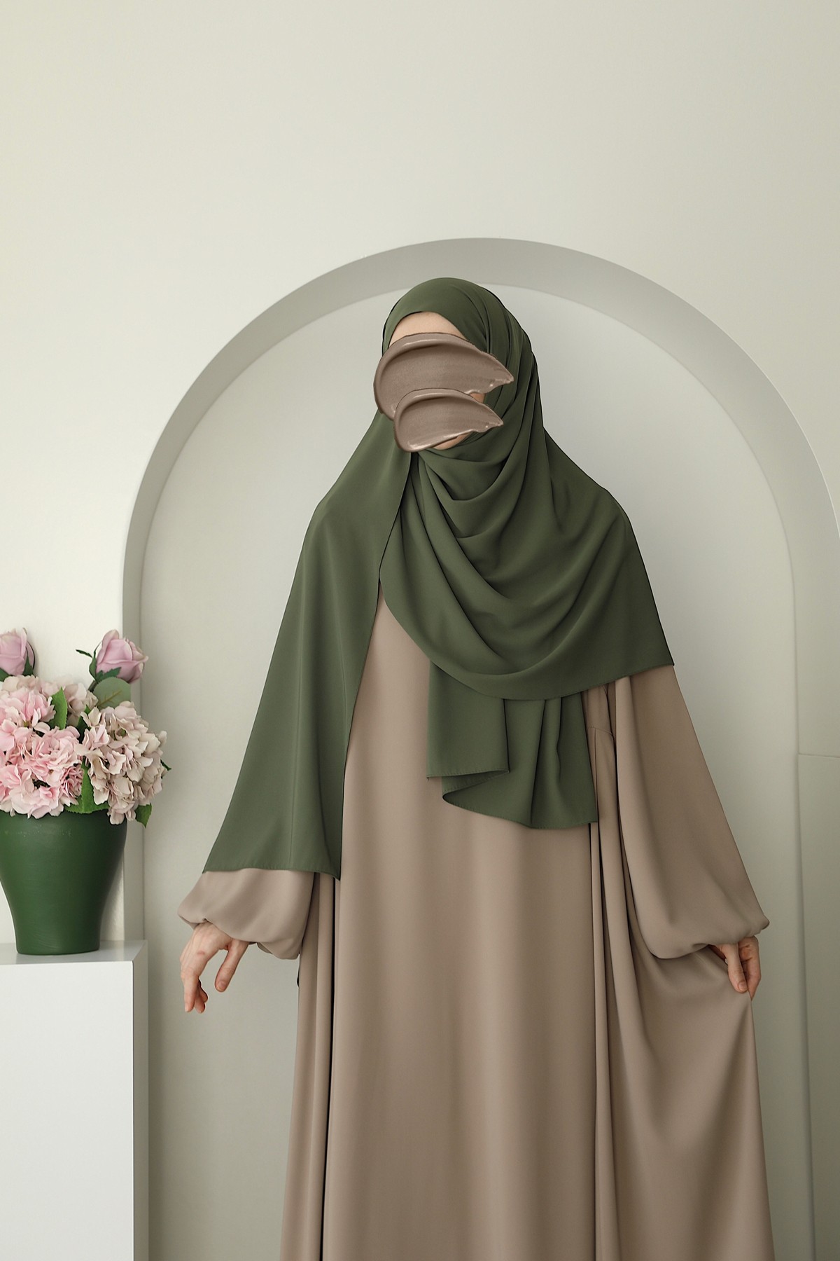Medine İpeği Şal - Soft Yeşil