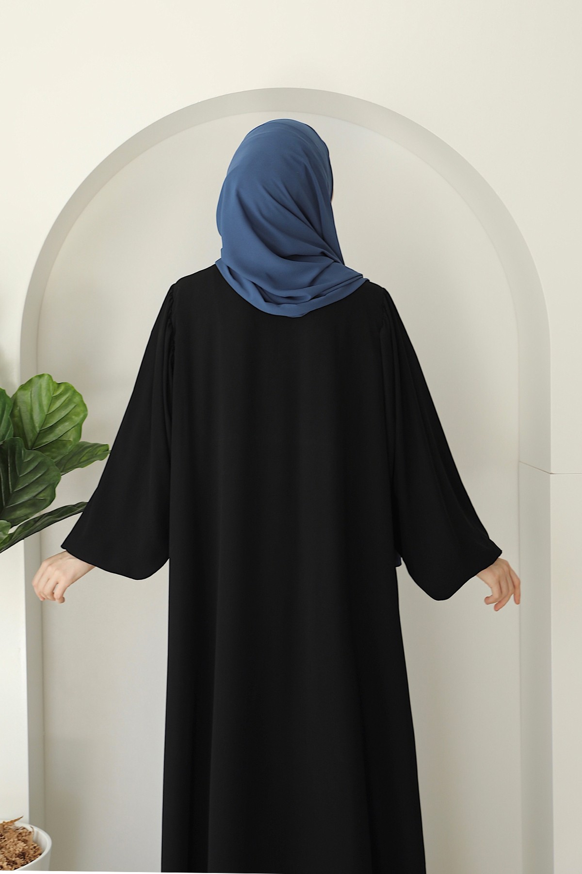 Balon Kol Çıtçıtlı Abaya