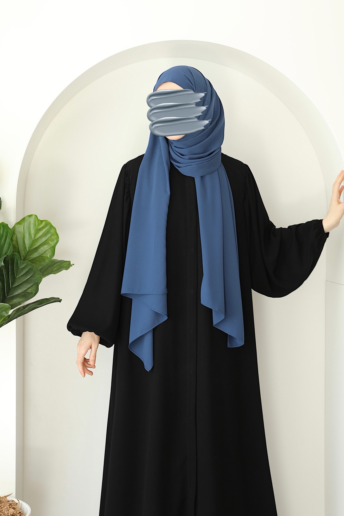 Balon Kol Çıtçıtlı Abaya