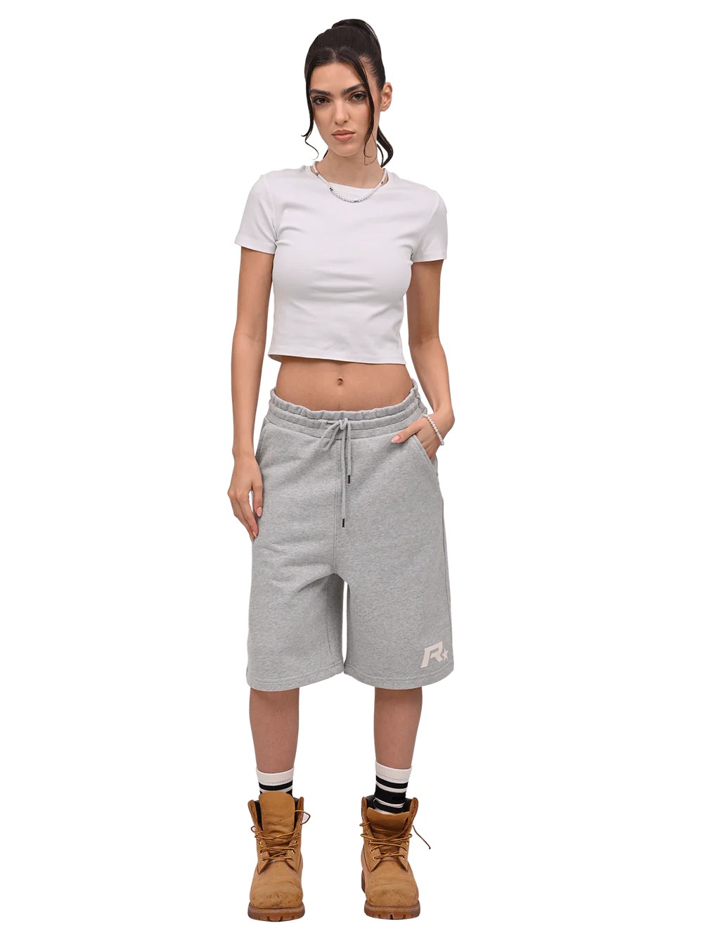 (RPTSTUDİOS) Baggy Jersey Shorts - Heather Grey