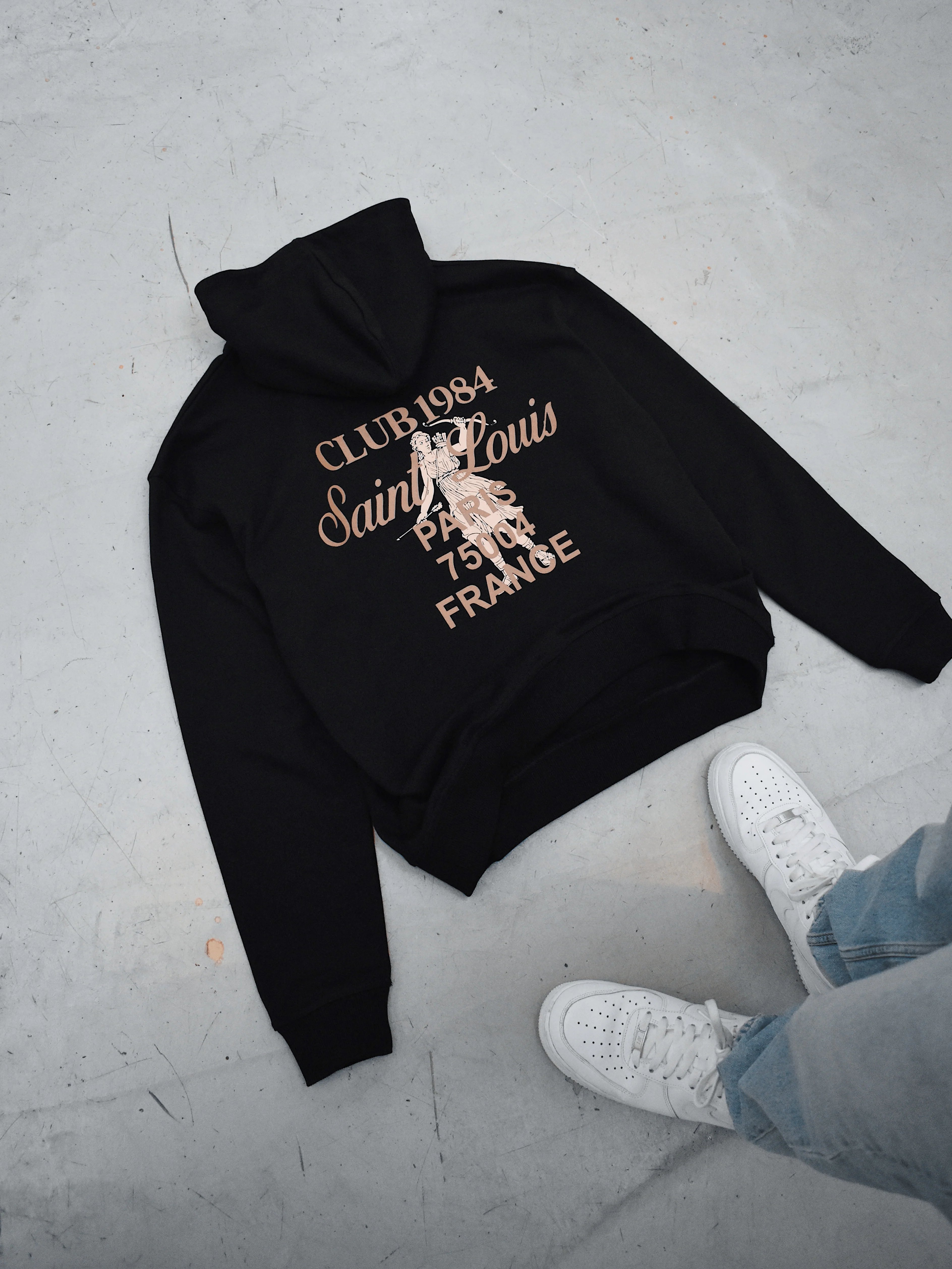 (CLUP1984)Patron 84 Hoodie - Black/Beige