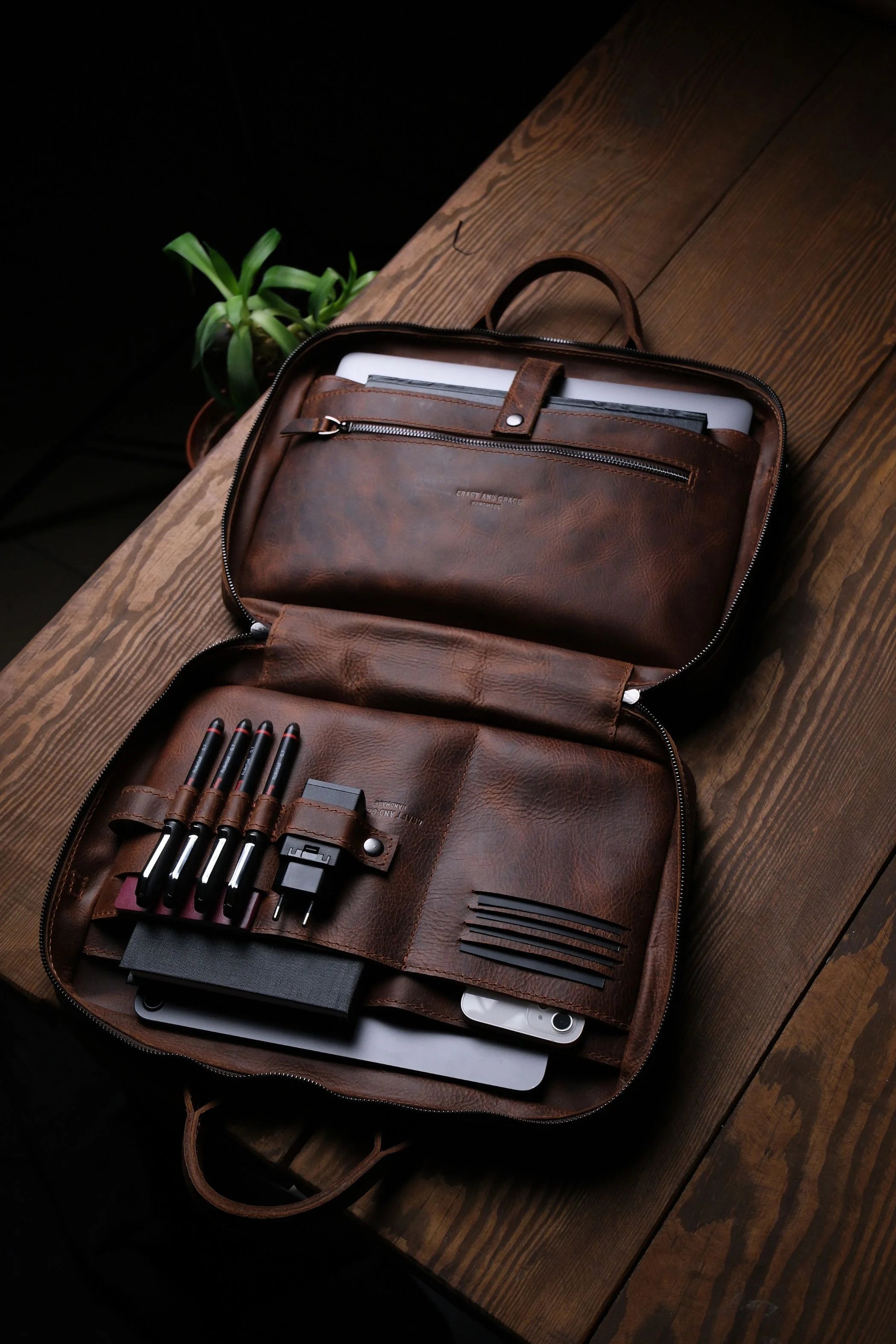 Porter Deri Organizer Laptop Çantası