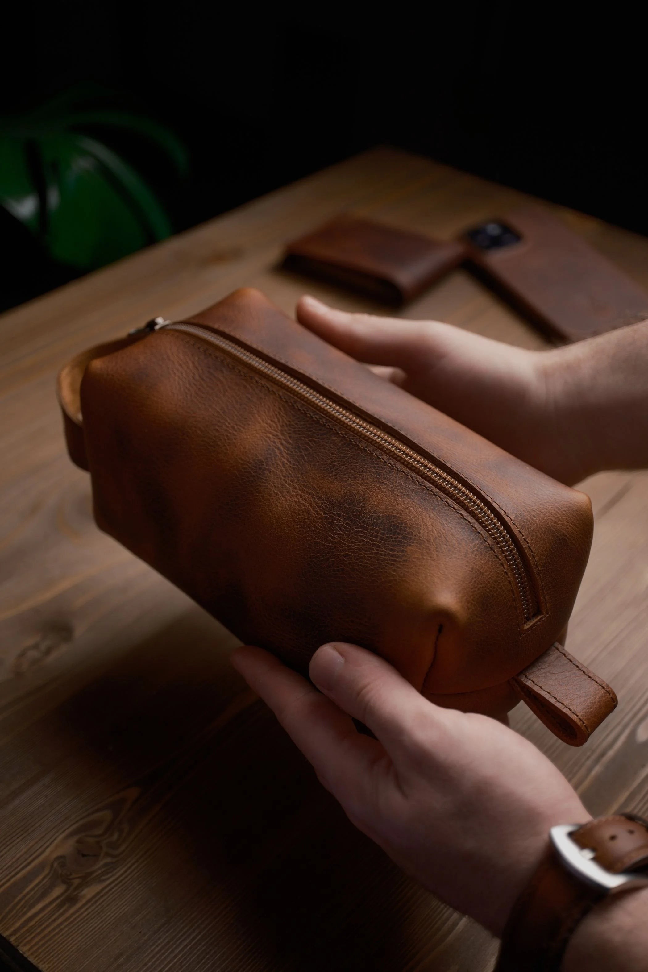Dopp Kit Deri El Çantası