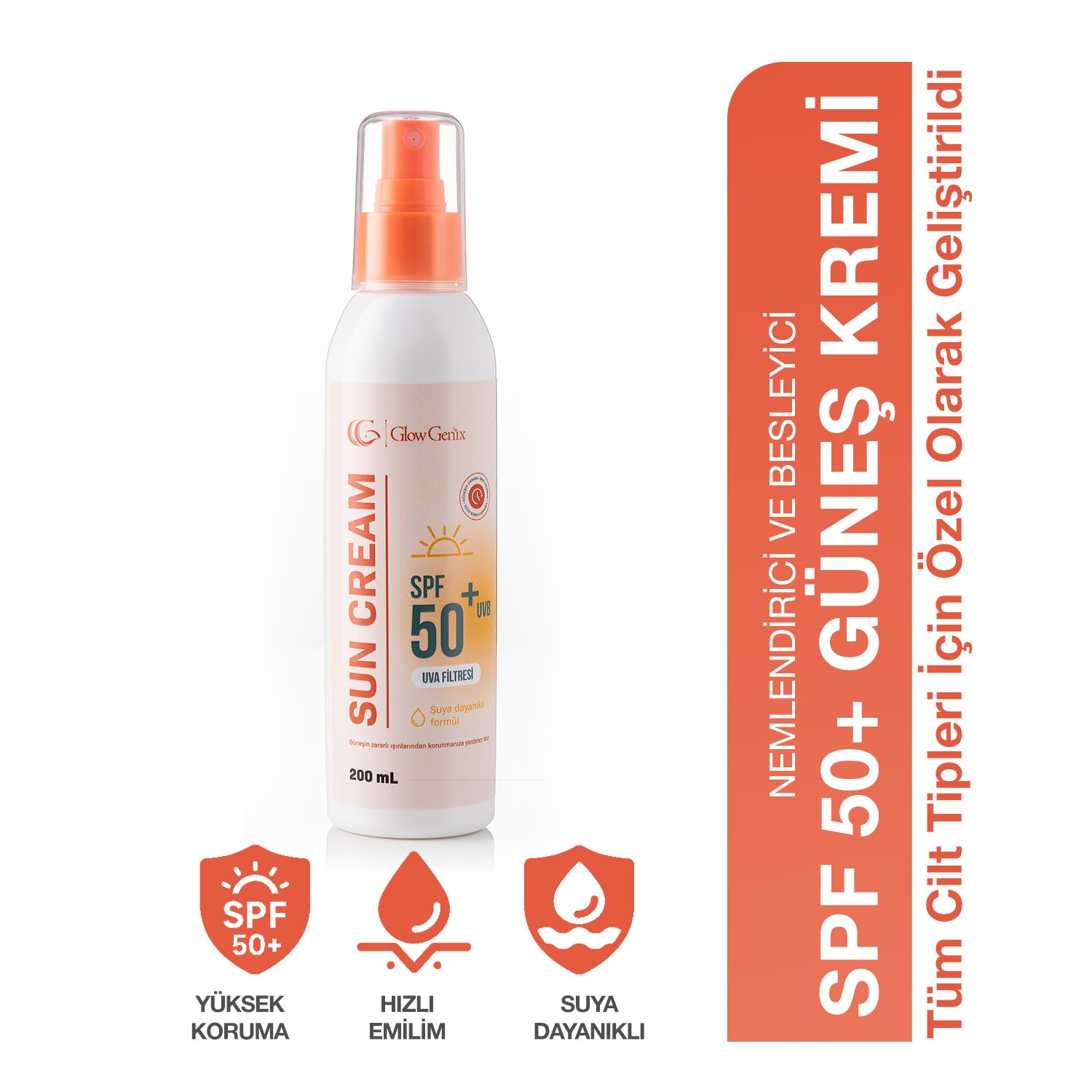 Tüm Cilt Tiplerine Uygun SPF 50+ Sprey Güneş Kremi | 200 mL