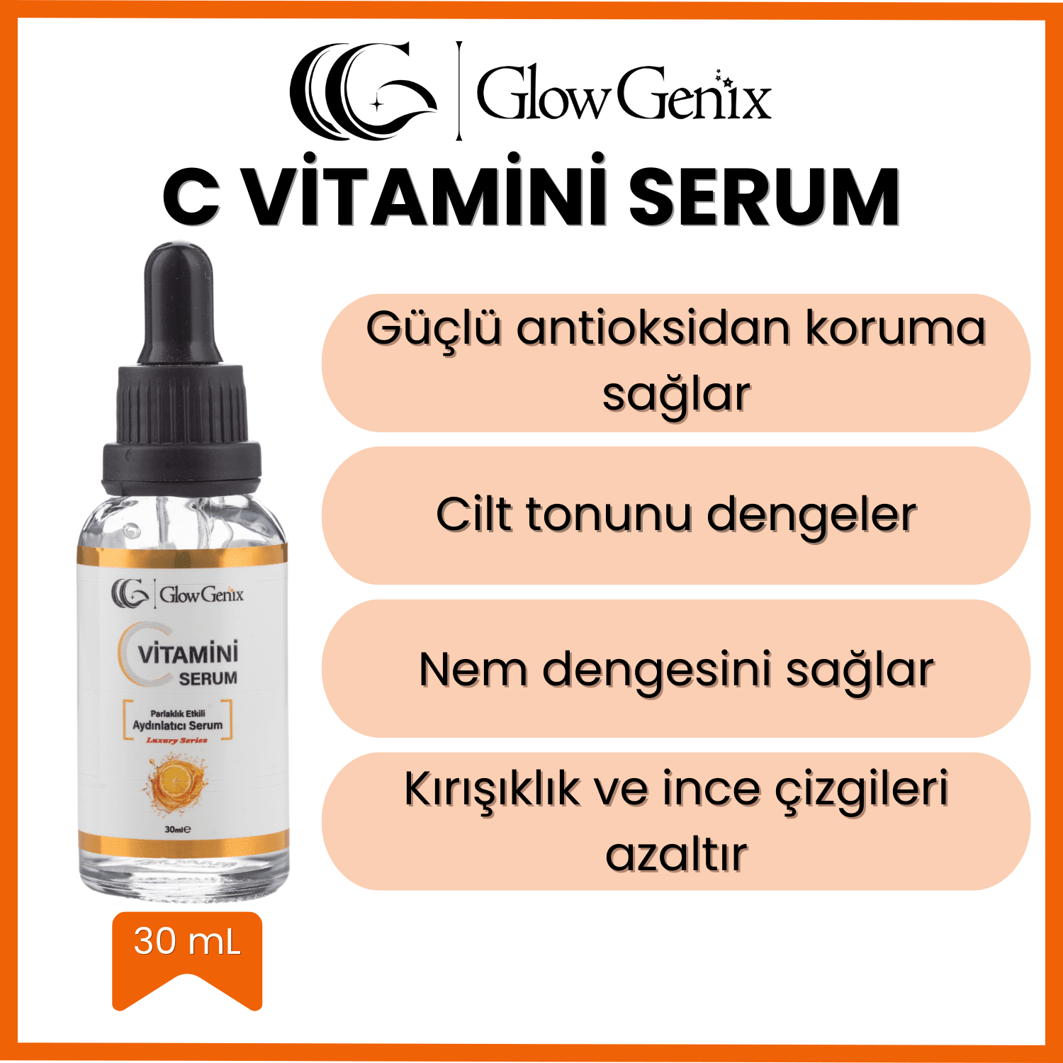 2'li Cilt Serumu Seti | C Vitamini Serum | Hyaluronic Asid Serum