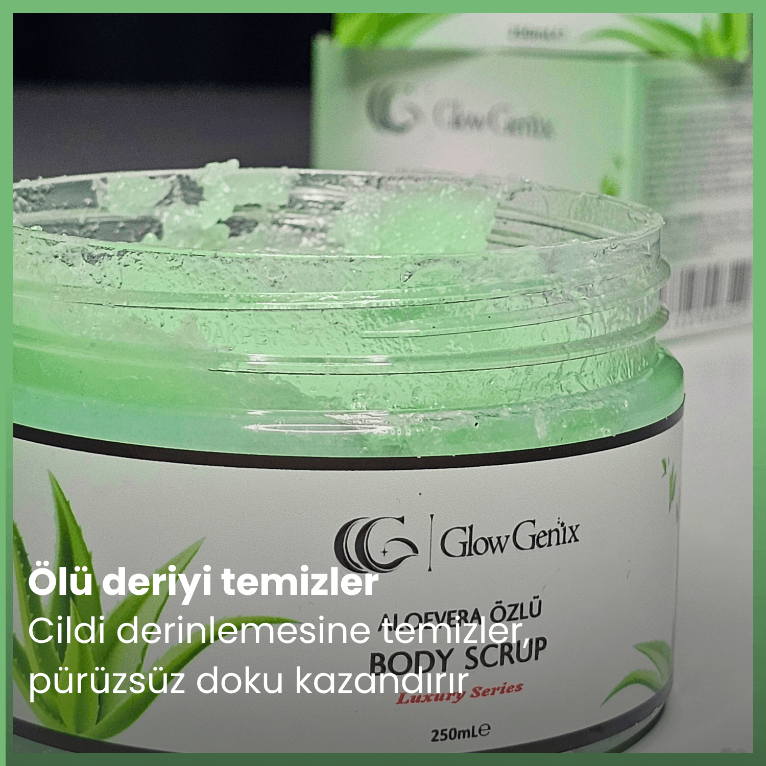 Aloe Vera Özlü Body Scrub | Nemlendirici, Besleyici, Arındırıcı Vücut Peelingi | 250 mL