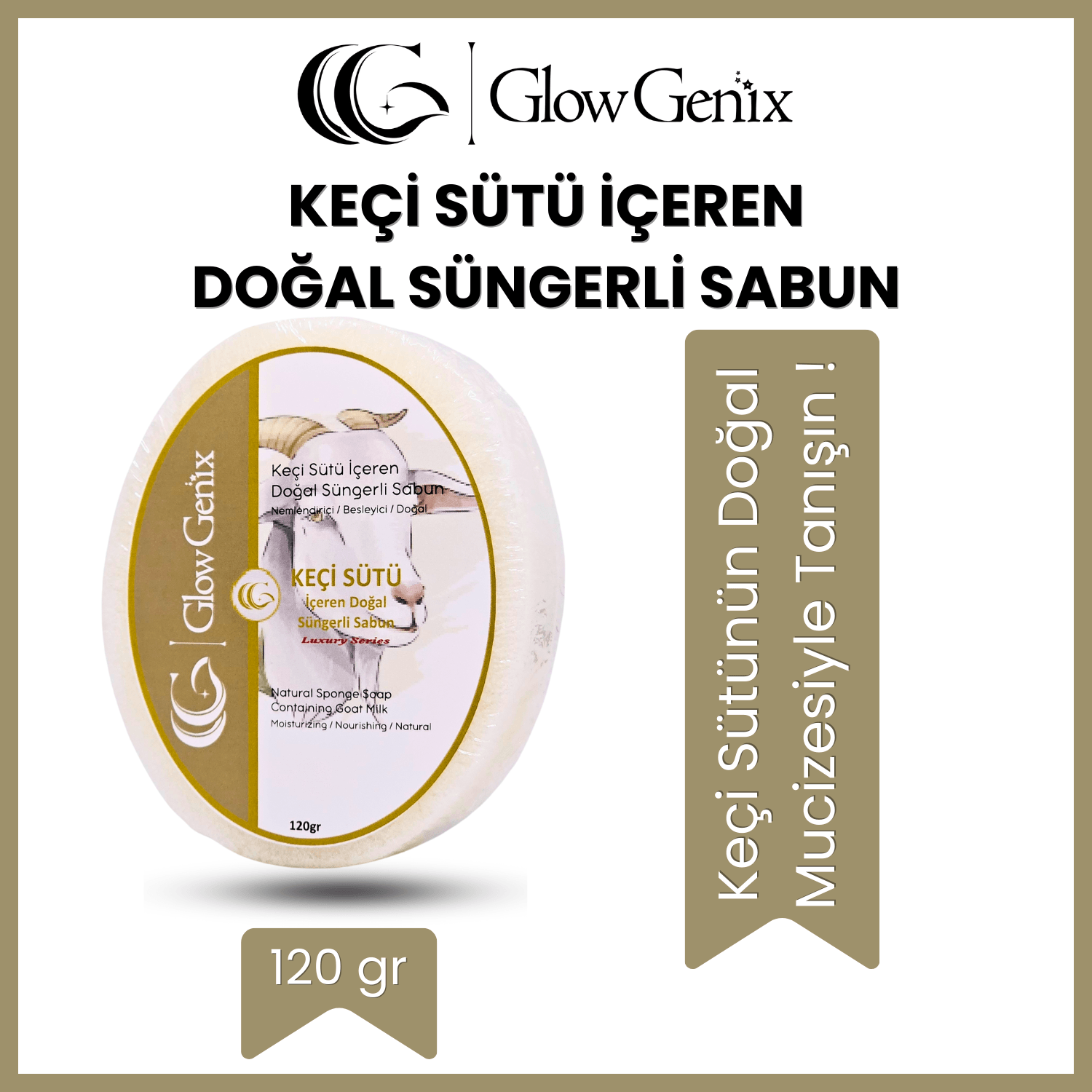 Keçi Sütü İçeren Doğal Süngerli Sabun | 120 gr